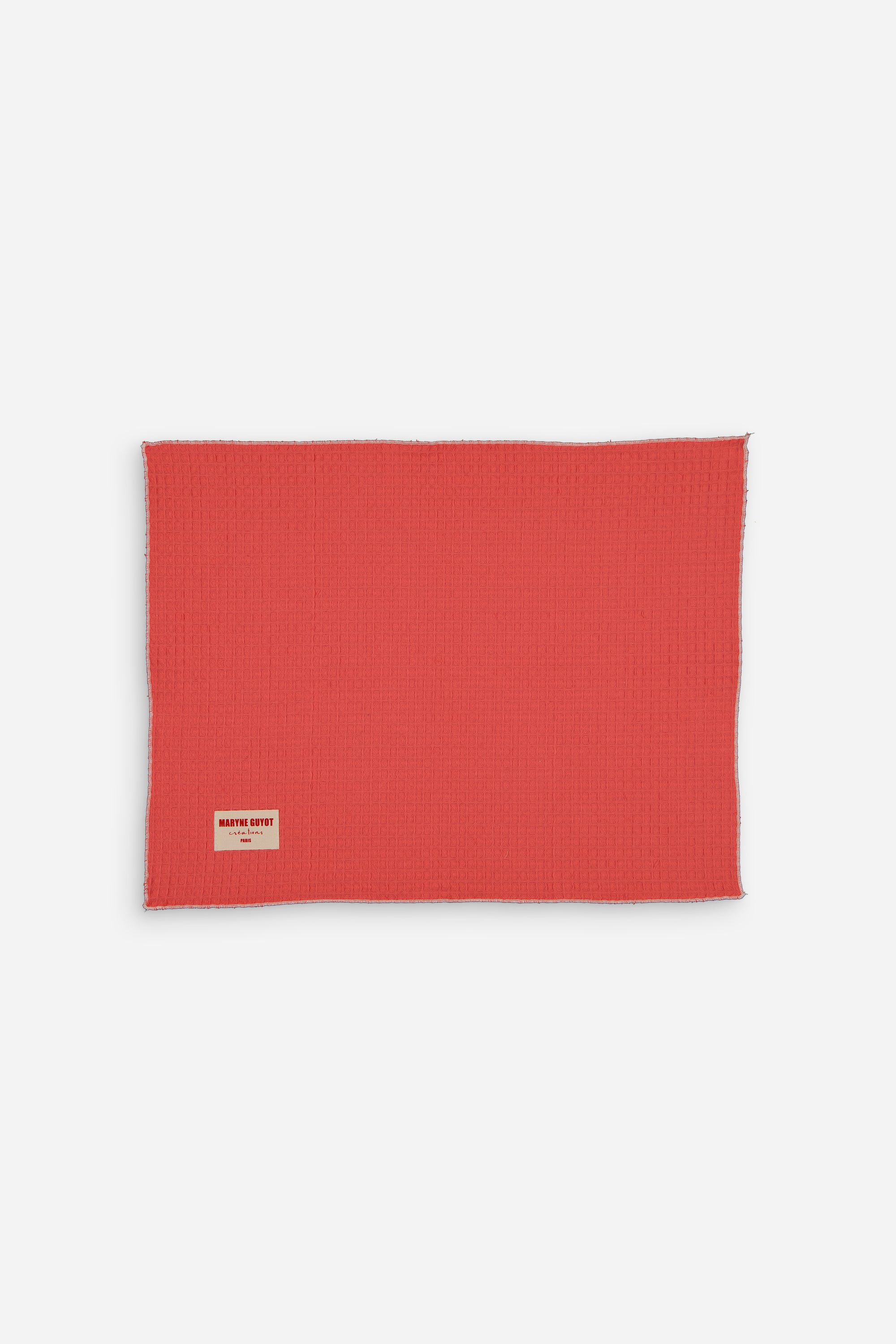 Lot de 4 sets de table uni texturé - Gaufre corail