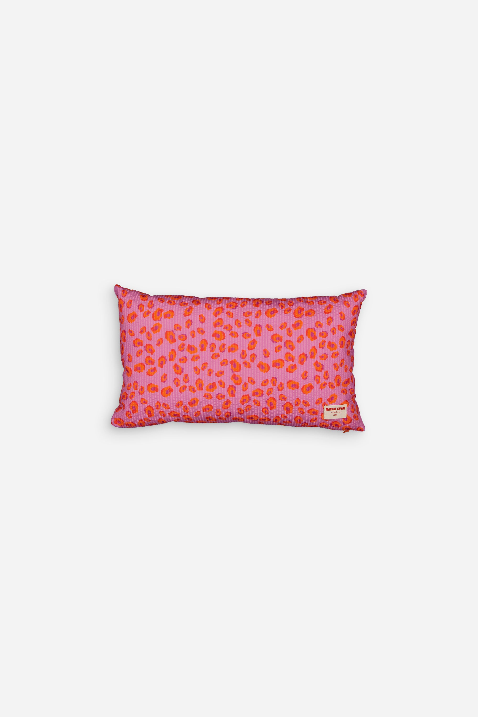 Coussin motif iconique léopard rose, violet et orange - Colette