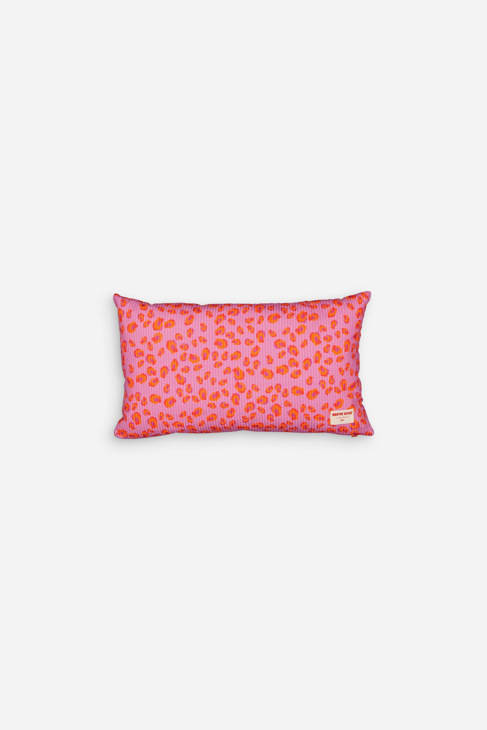 Coussin motif iconique léopard rose, violet et orange - Colette