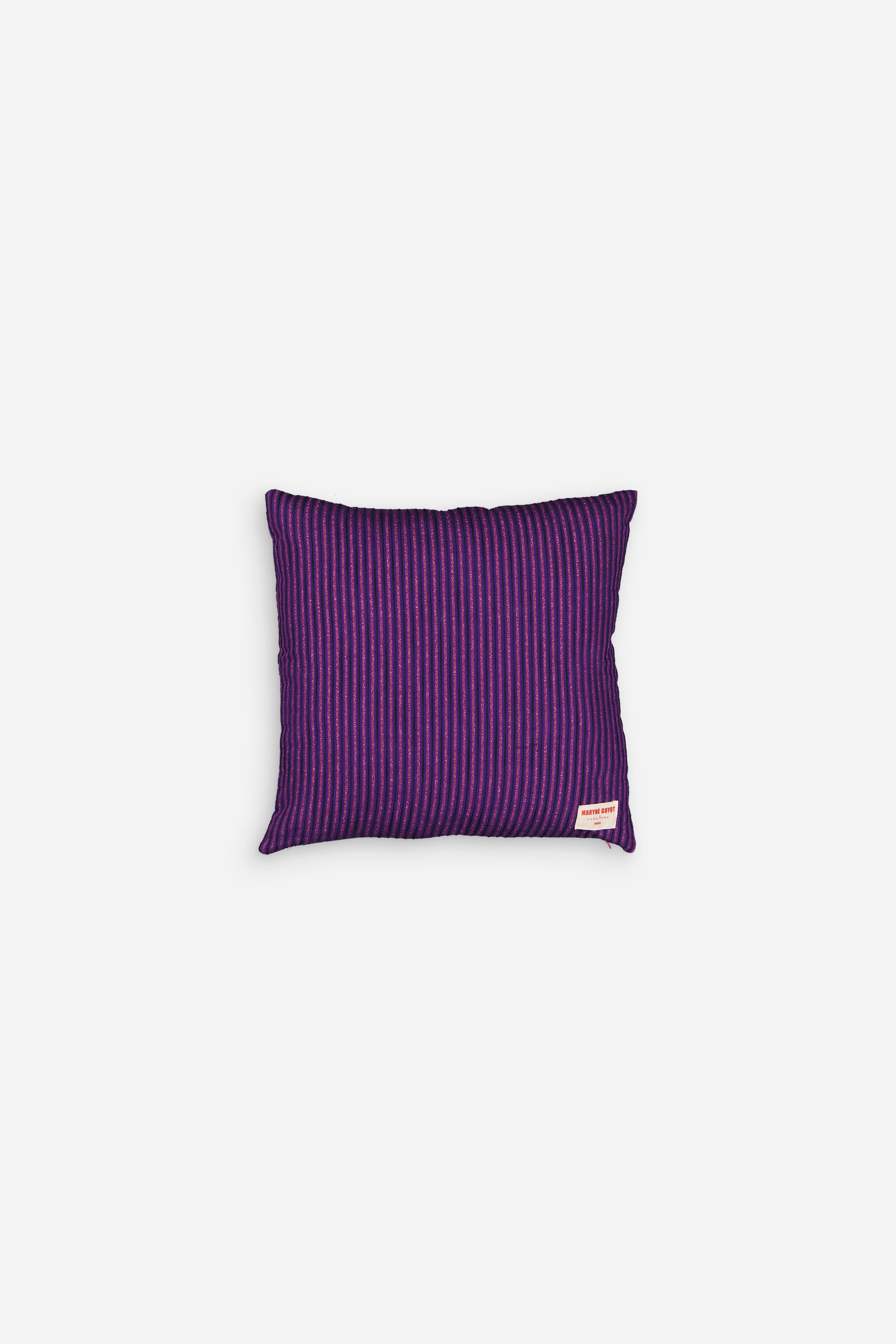 Coussin violet et lignes irisées rose - GASTON