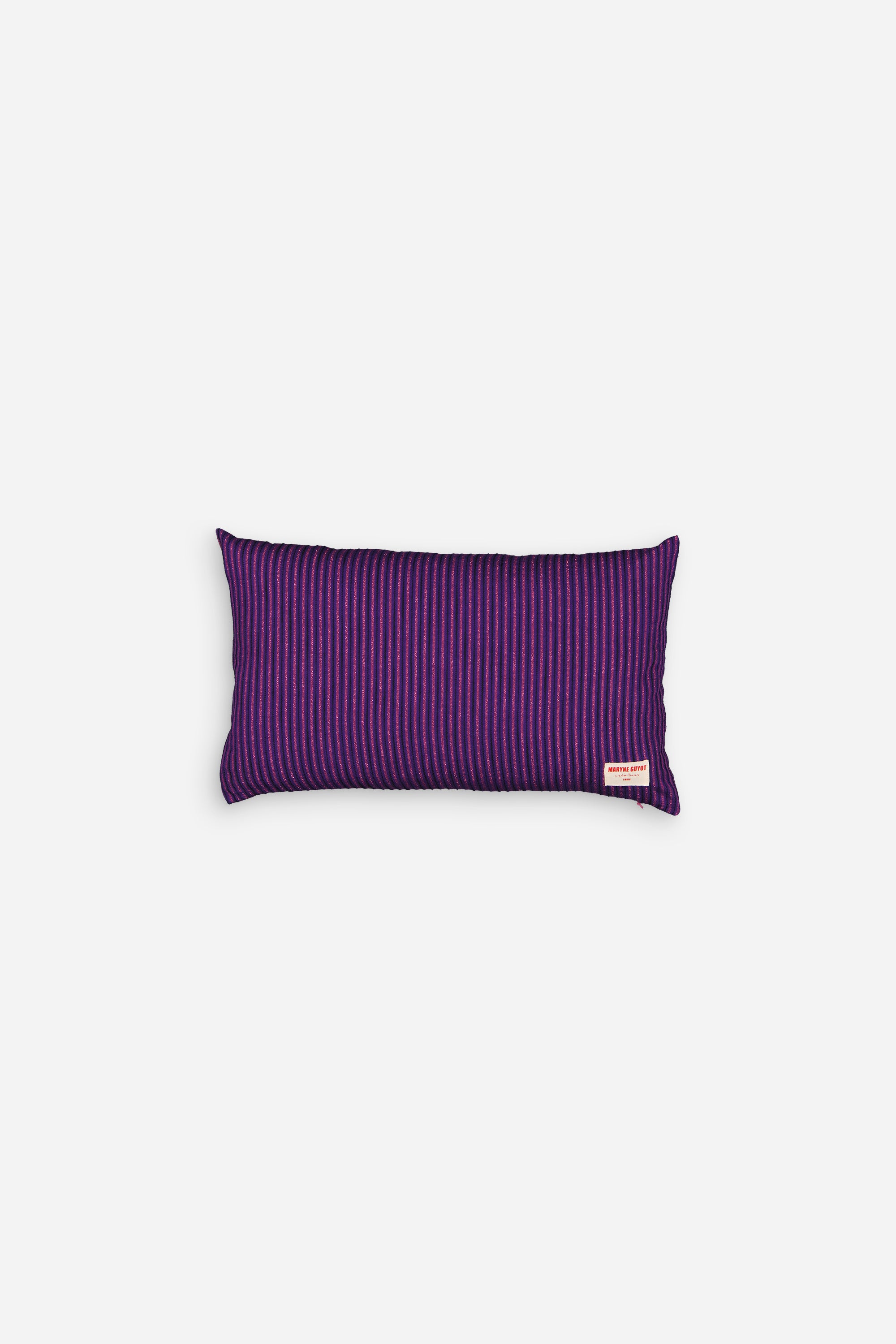 Coussin violet et lignes irisées rose - GASTON