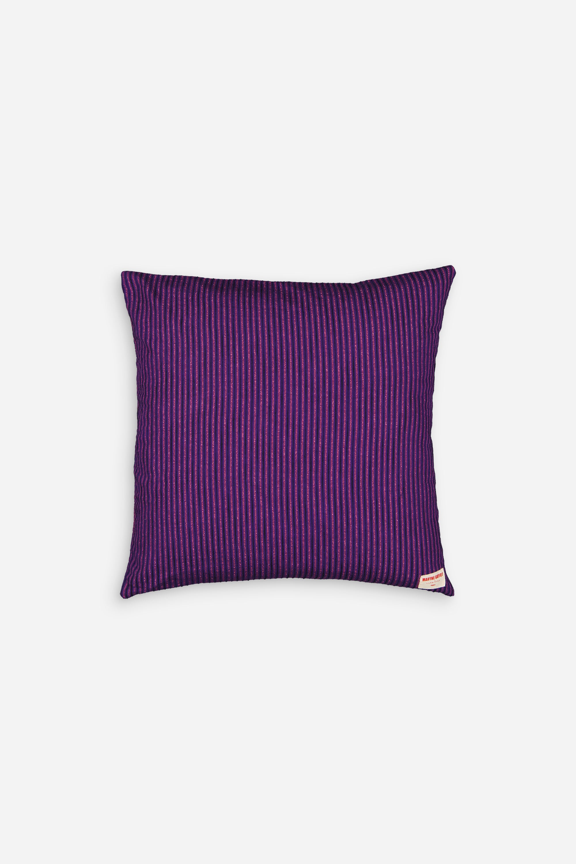Coussin violet et lignes irisées rose - GASTON