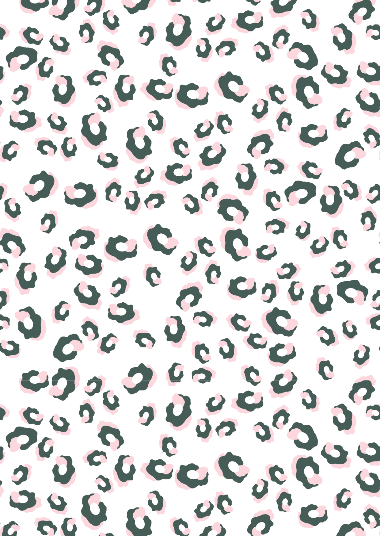 Vase bas motif léopard vert et rose - ALMA