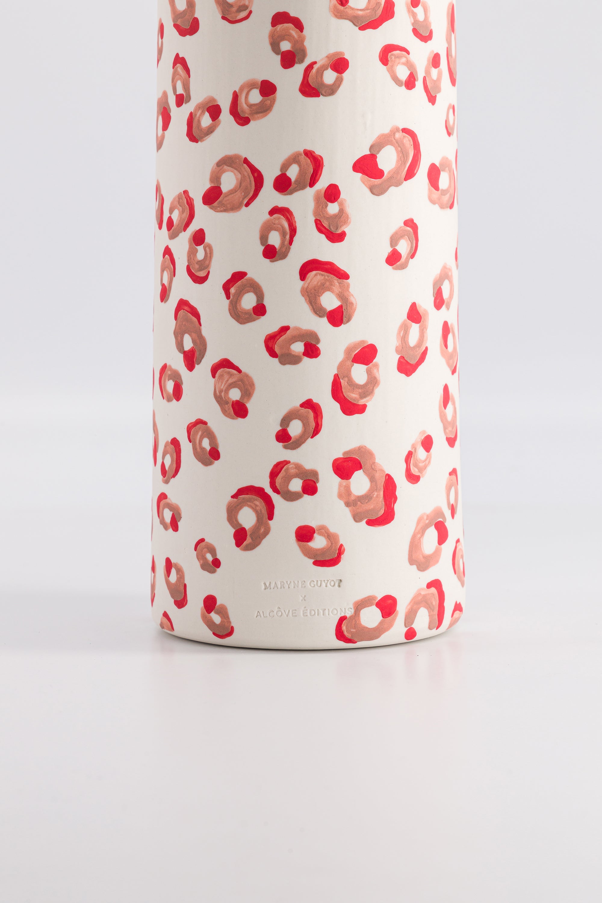 Vase haut motif léopard rouge et rose - ALMA