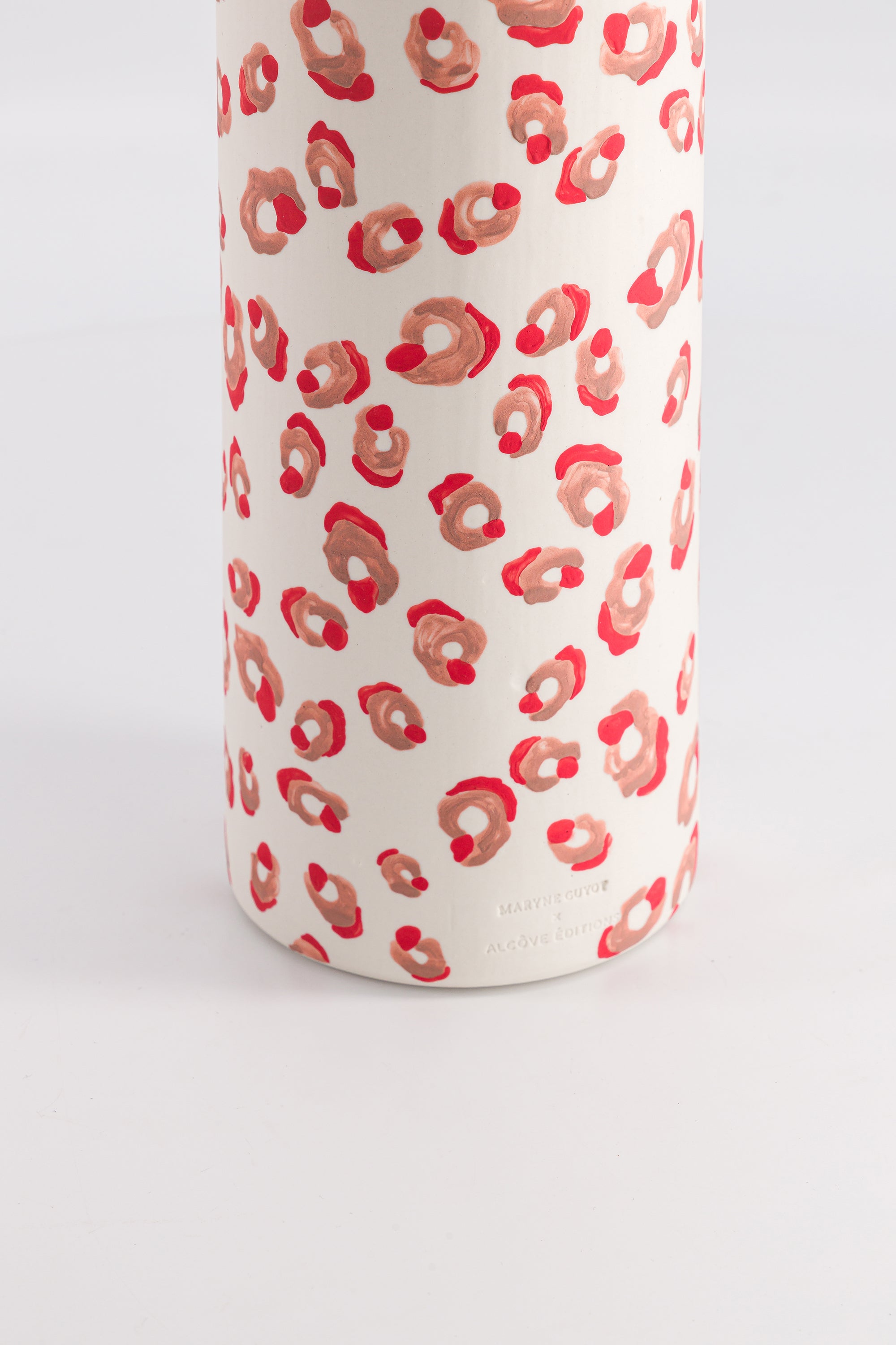 Vase haut motif léopard rouge et rose - ALMA