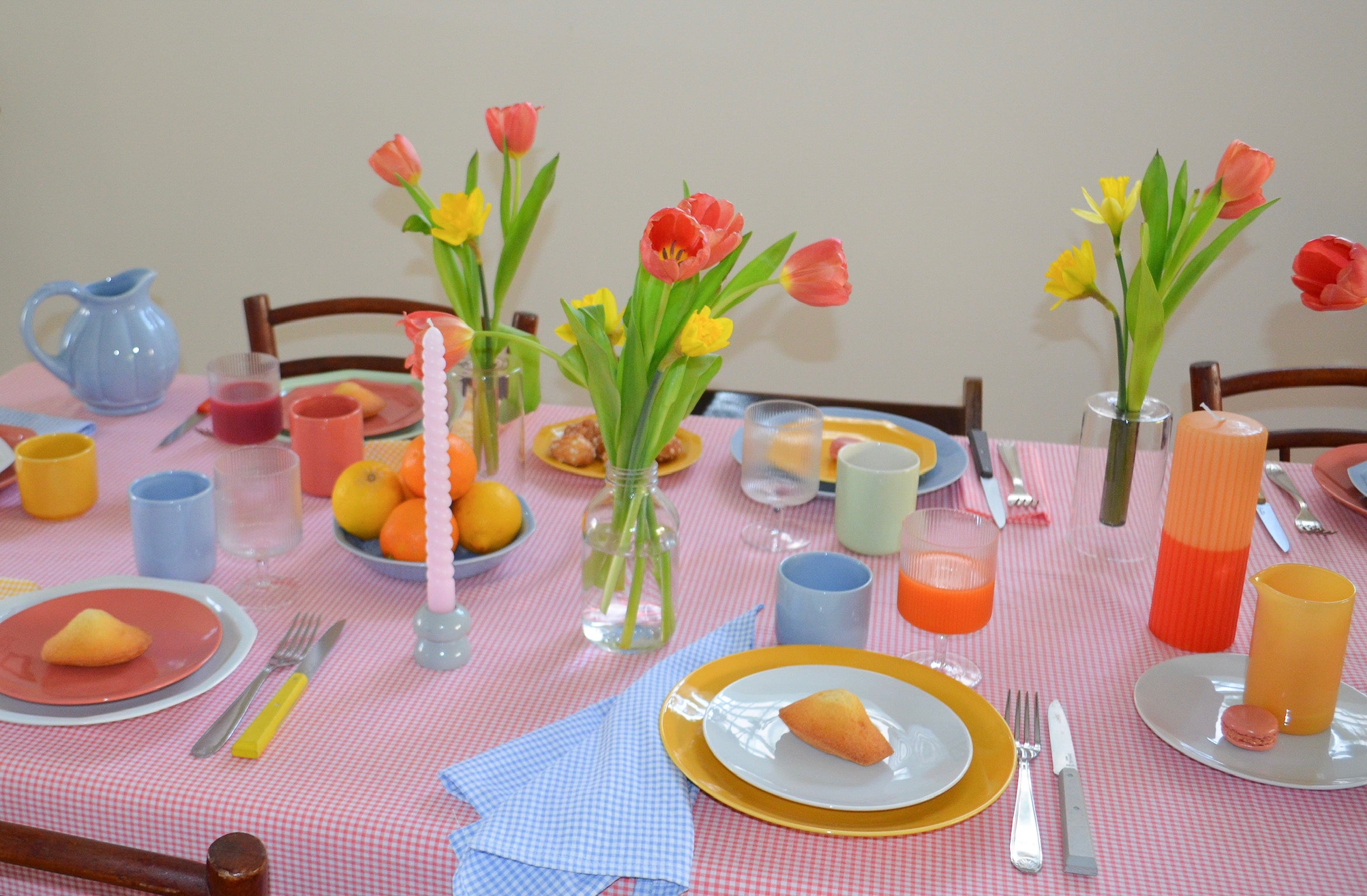 Nappe vichy corail - Corail
