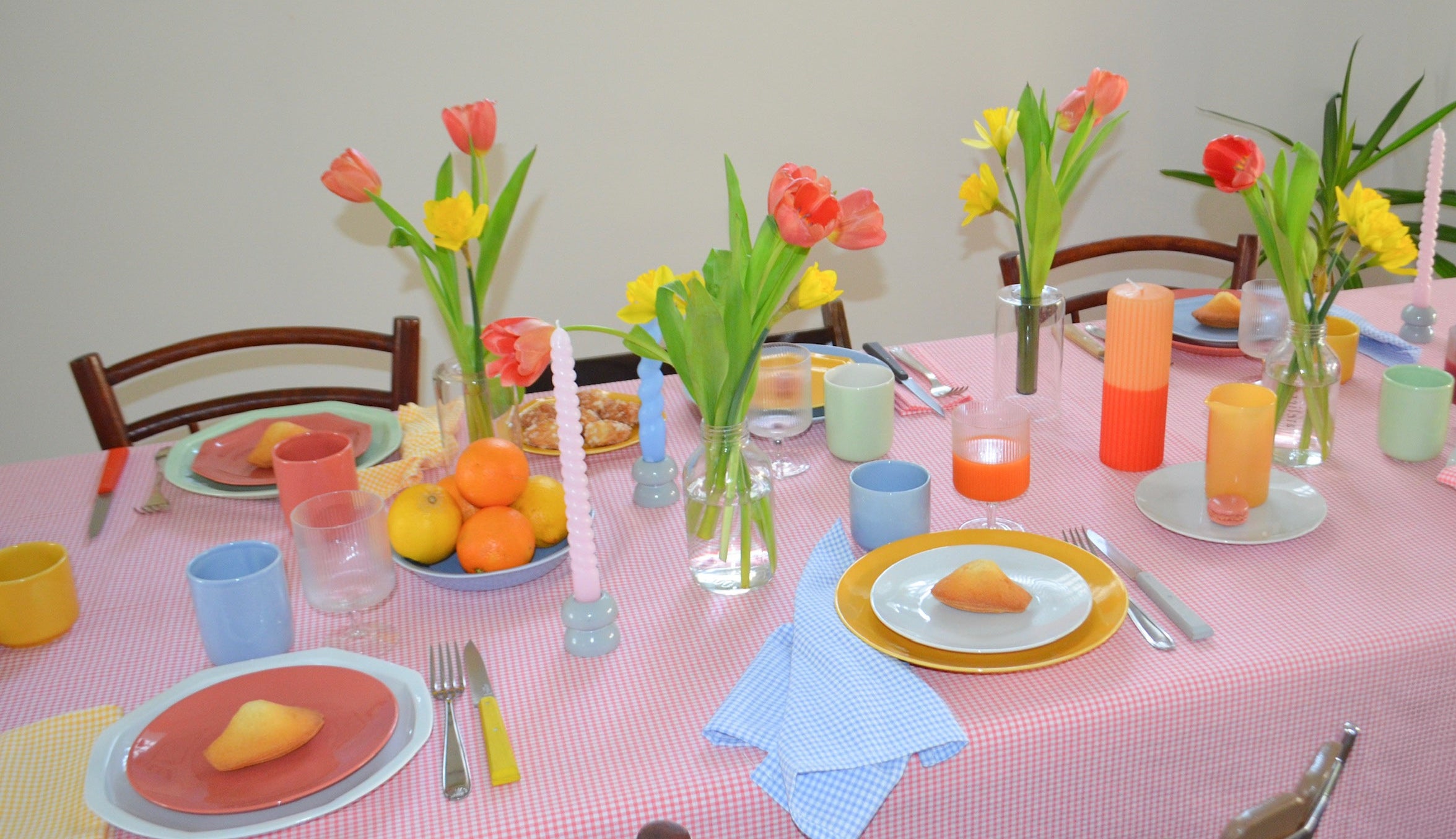 Nappe vichy corail - Corail