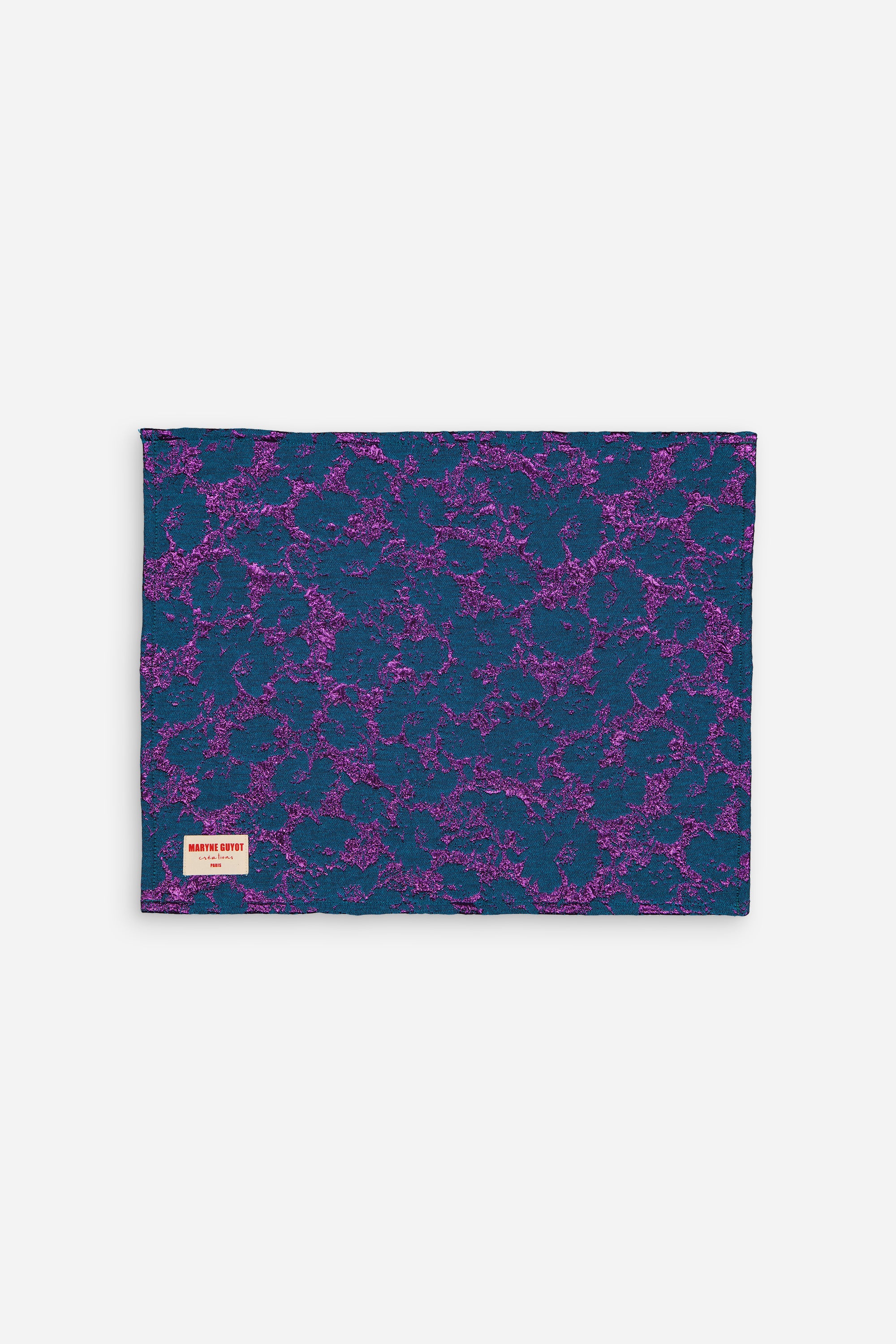 Set de table motif fleuri bleu électrique et violet Cosmic Bleu - Lot de 2