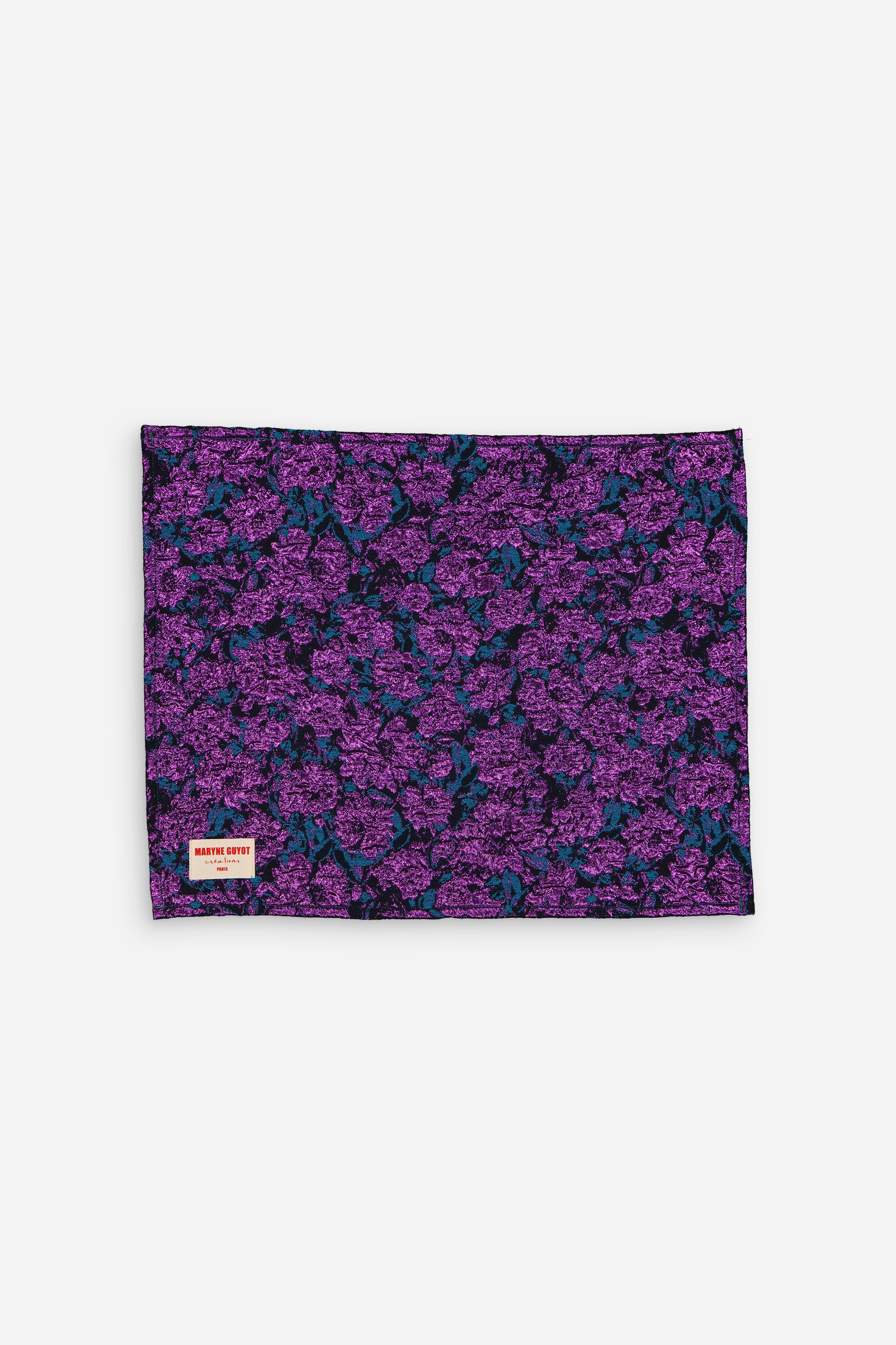 Set de table motif fleuri bleu électrique et violet Cosmic Purple - Lot de 2