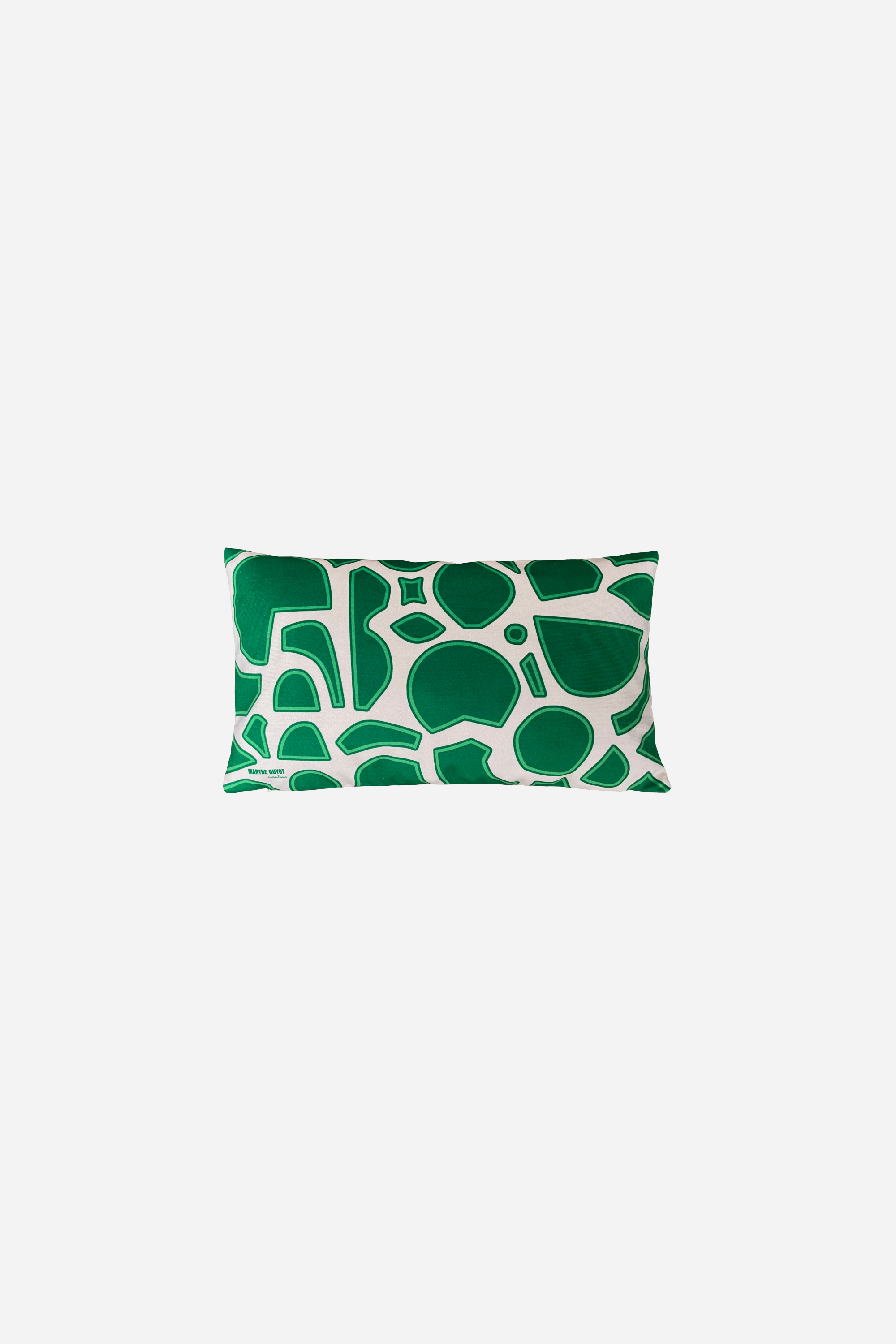 Gabrielle - Coussin velours au motif spiral vert