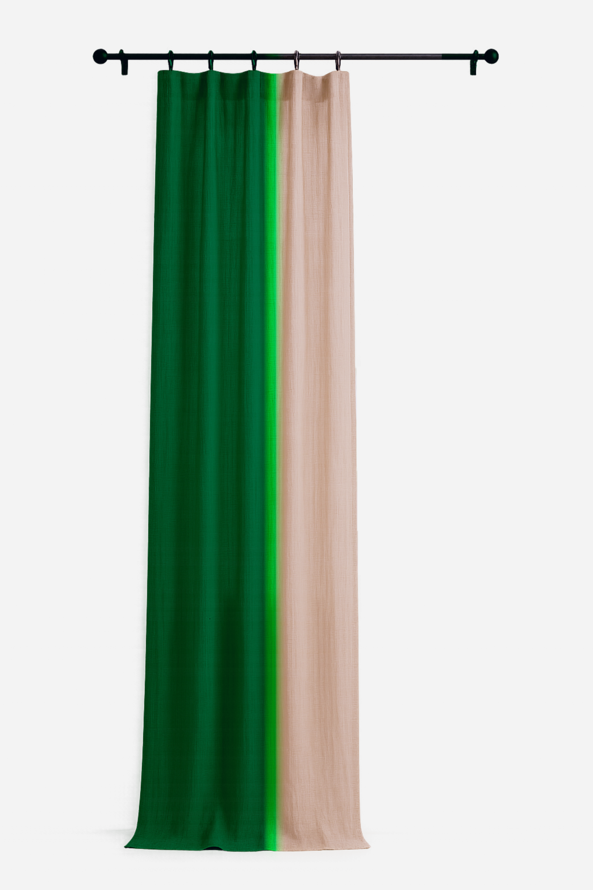 Rideau imprimé motif Gradient vert gauche - ARMANCE