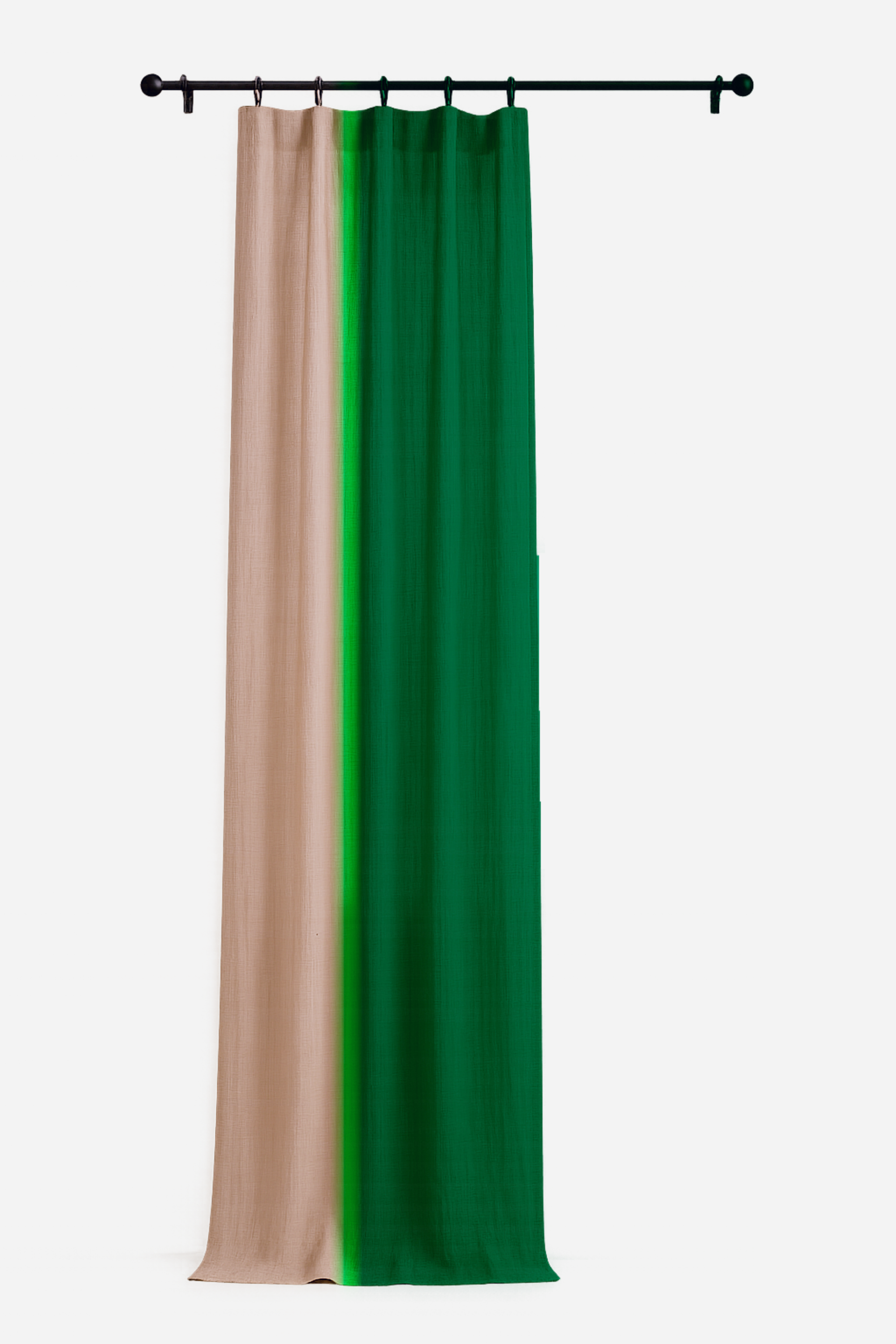 Rideau imprimé motif Gradient vert droit - ARMANCE