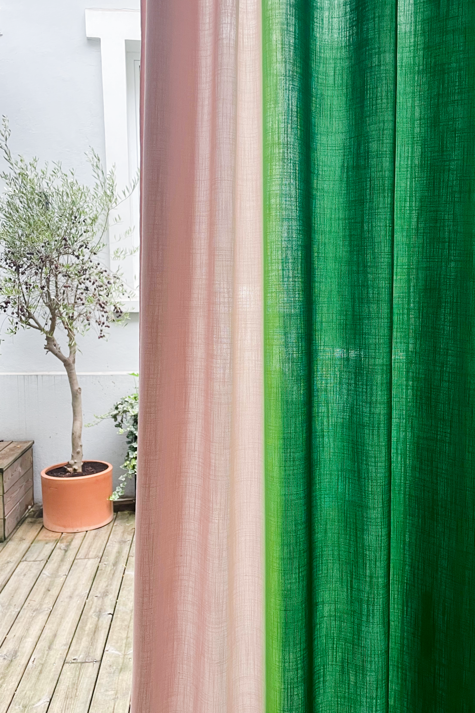 Rideau imprimé motif Gradient vert droit - ARMANCE