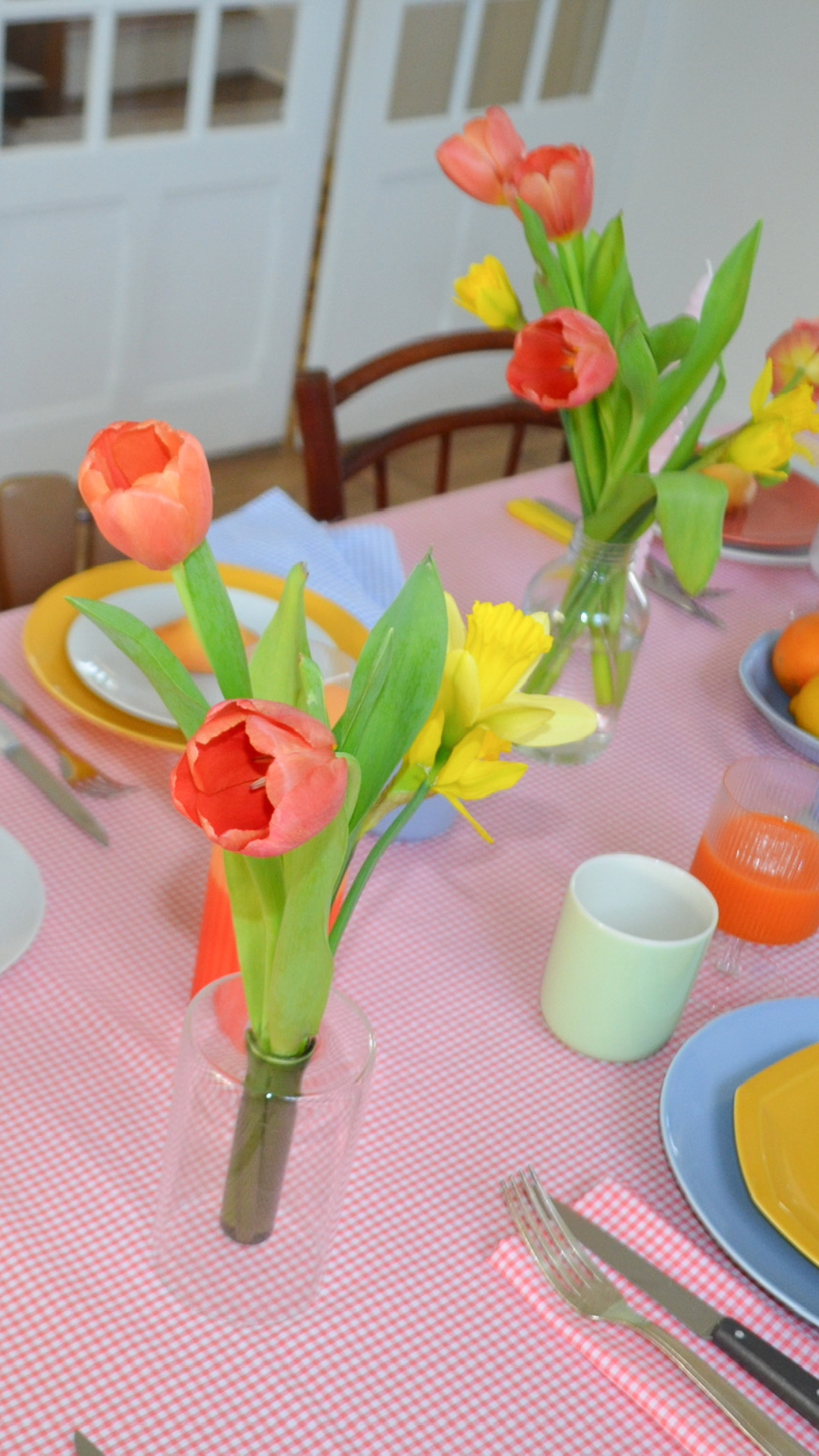 Nappe vichy corail - Corail