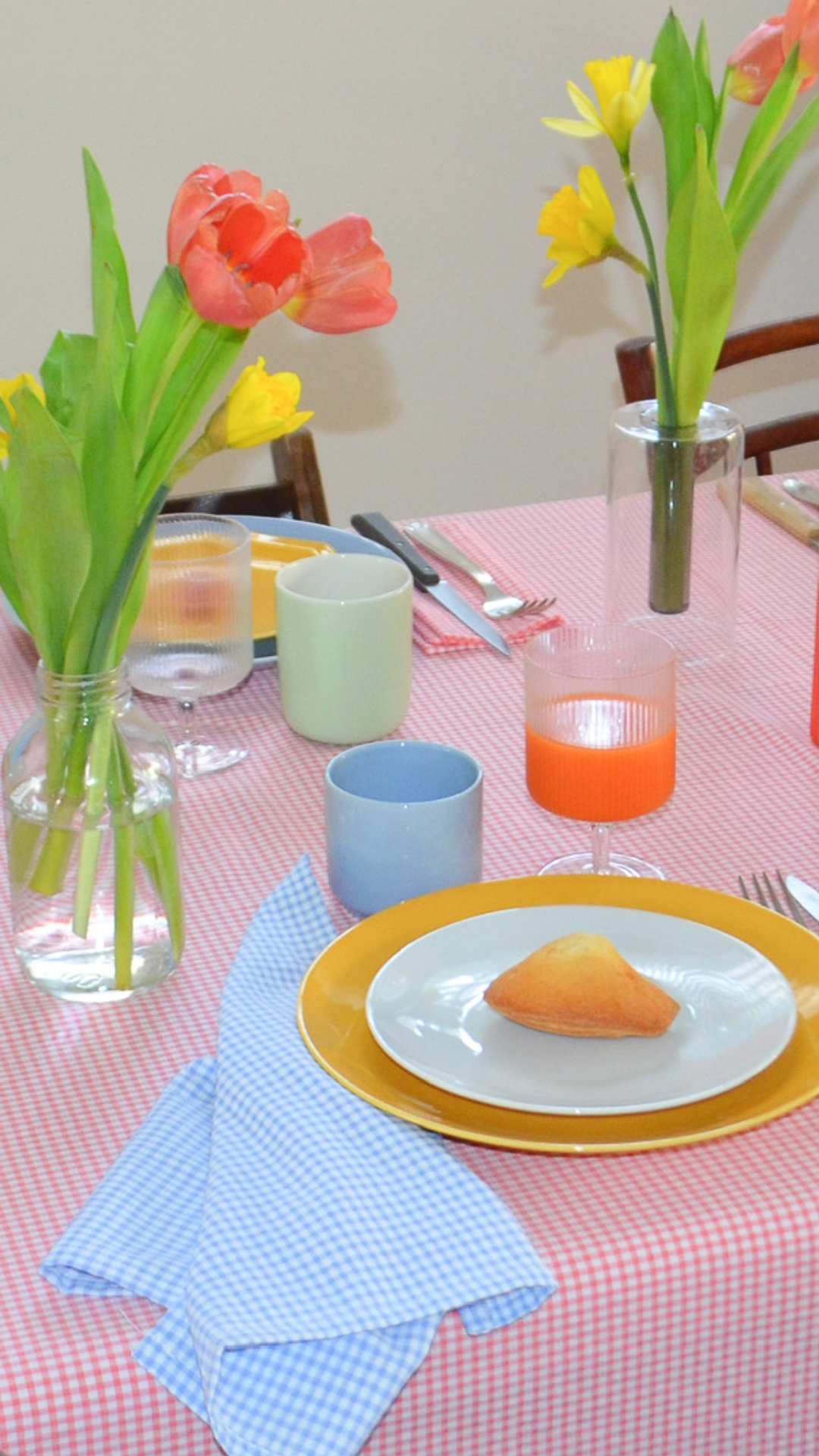 Nappe vichy corail - Corail