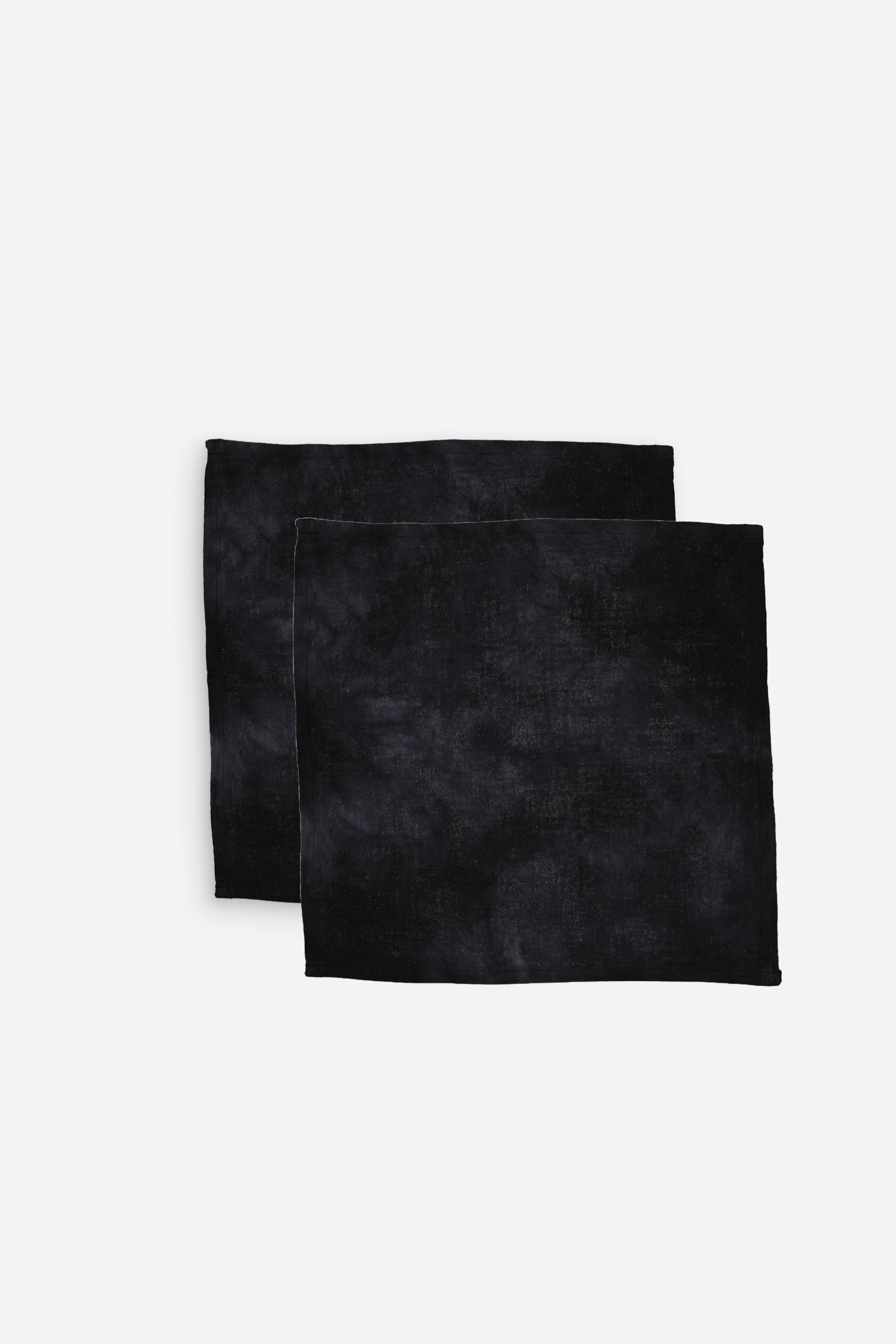 Serviette tie and dye noir en coton - Lot de 2