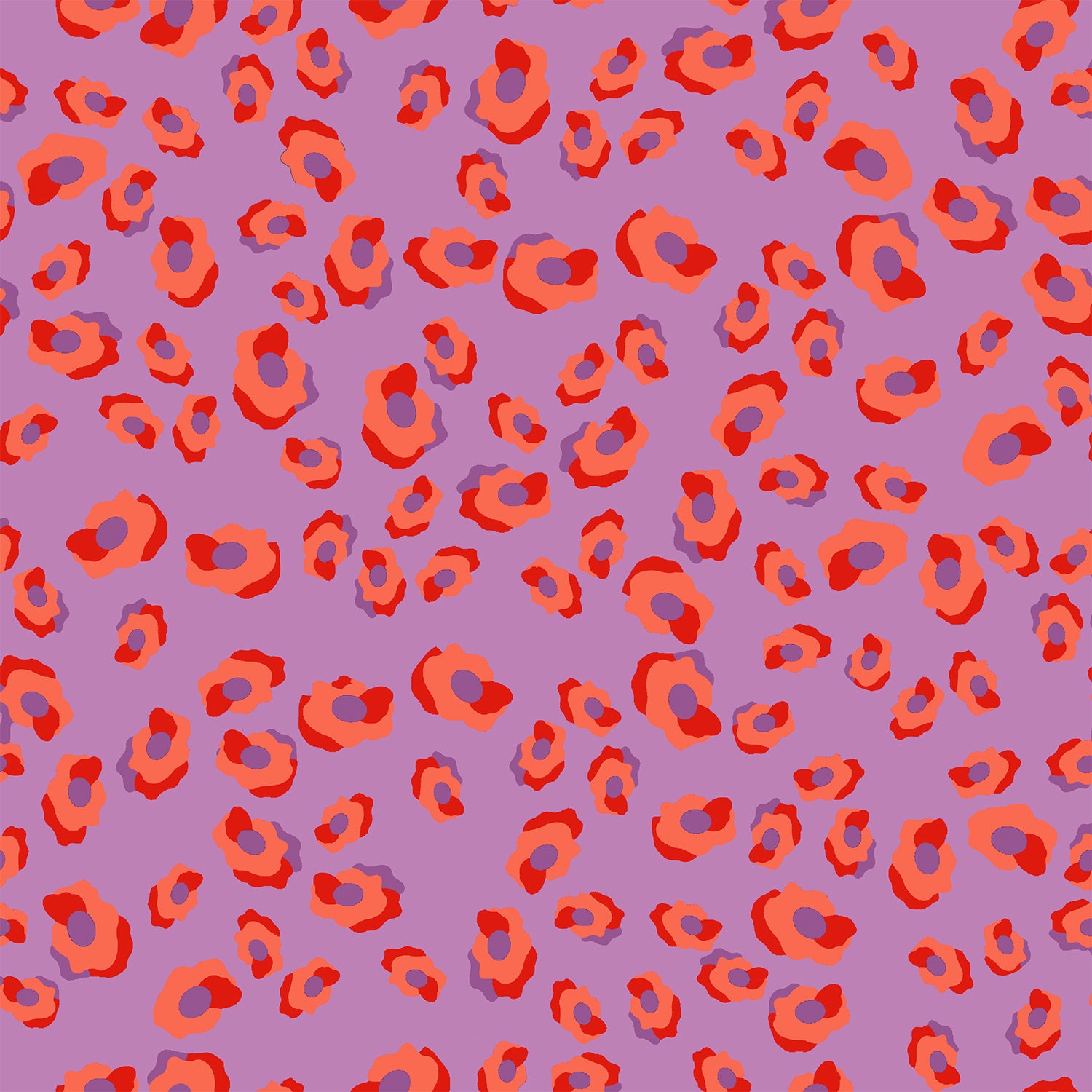 Motif léopard violet orange et rouge Maryne Guyot créations