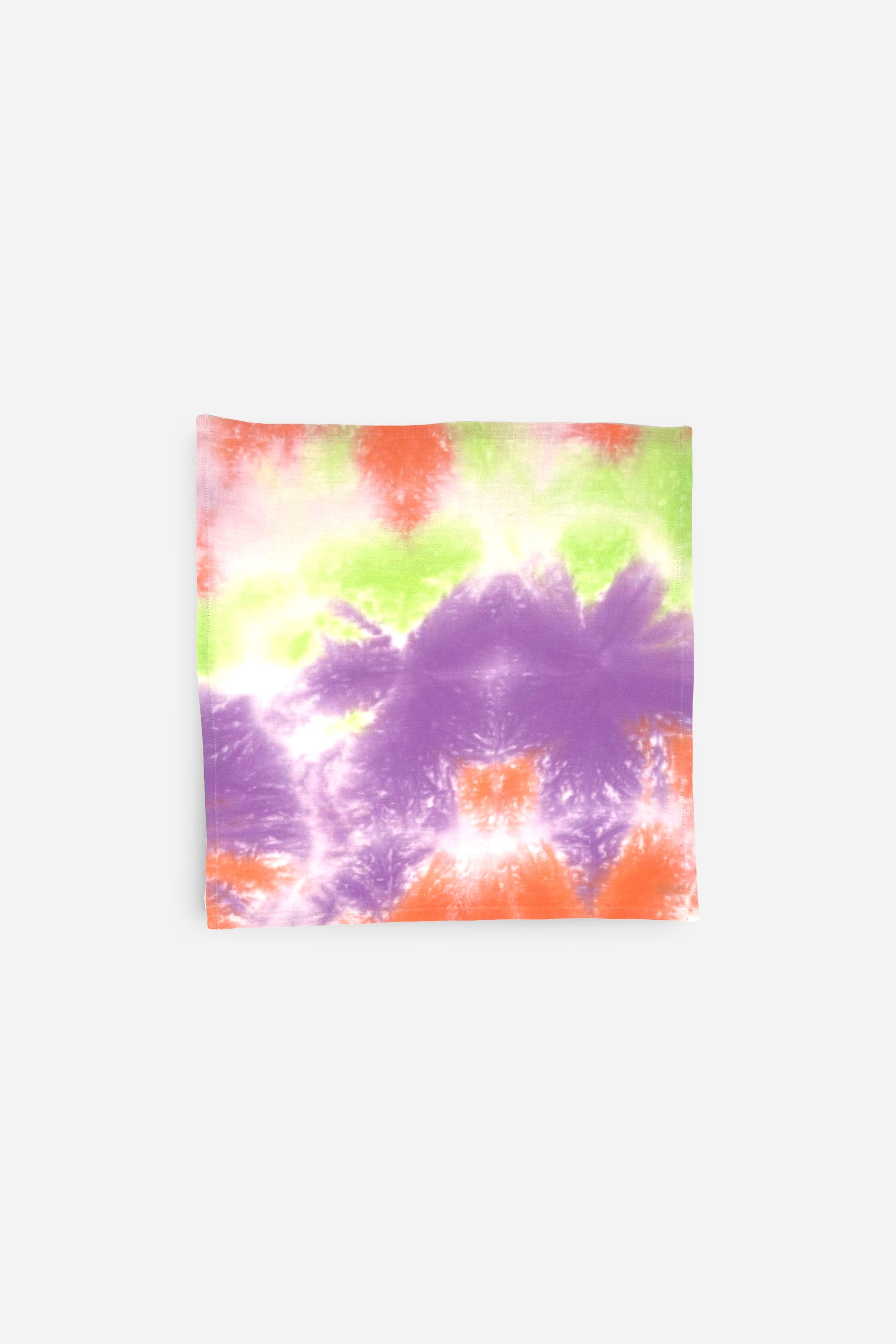 Lot de 4 serviettes de table tie and dye orange et vert - Abricot
