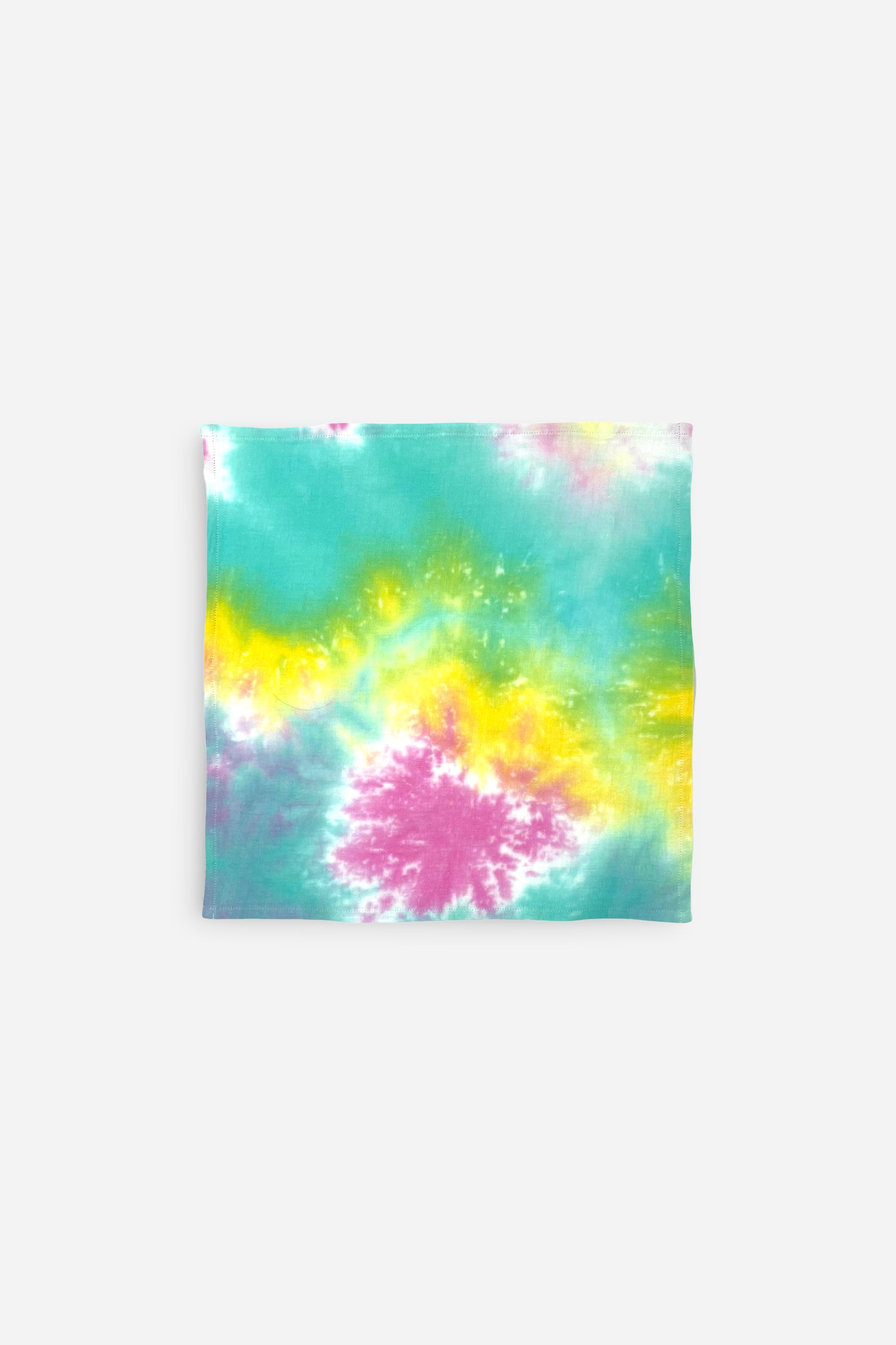 Lot de 4 serviettes de table tie and dye rose et jaune