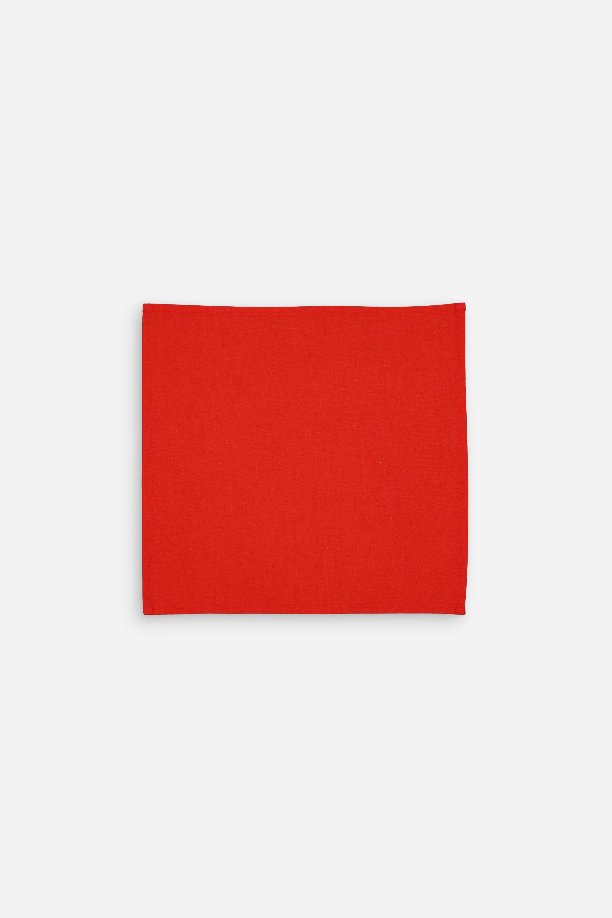 Serviette de table coton-lin rouge vif - Lot de 2