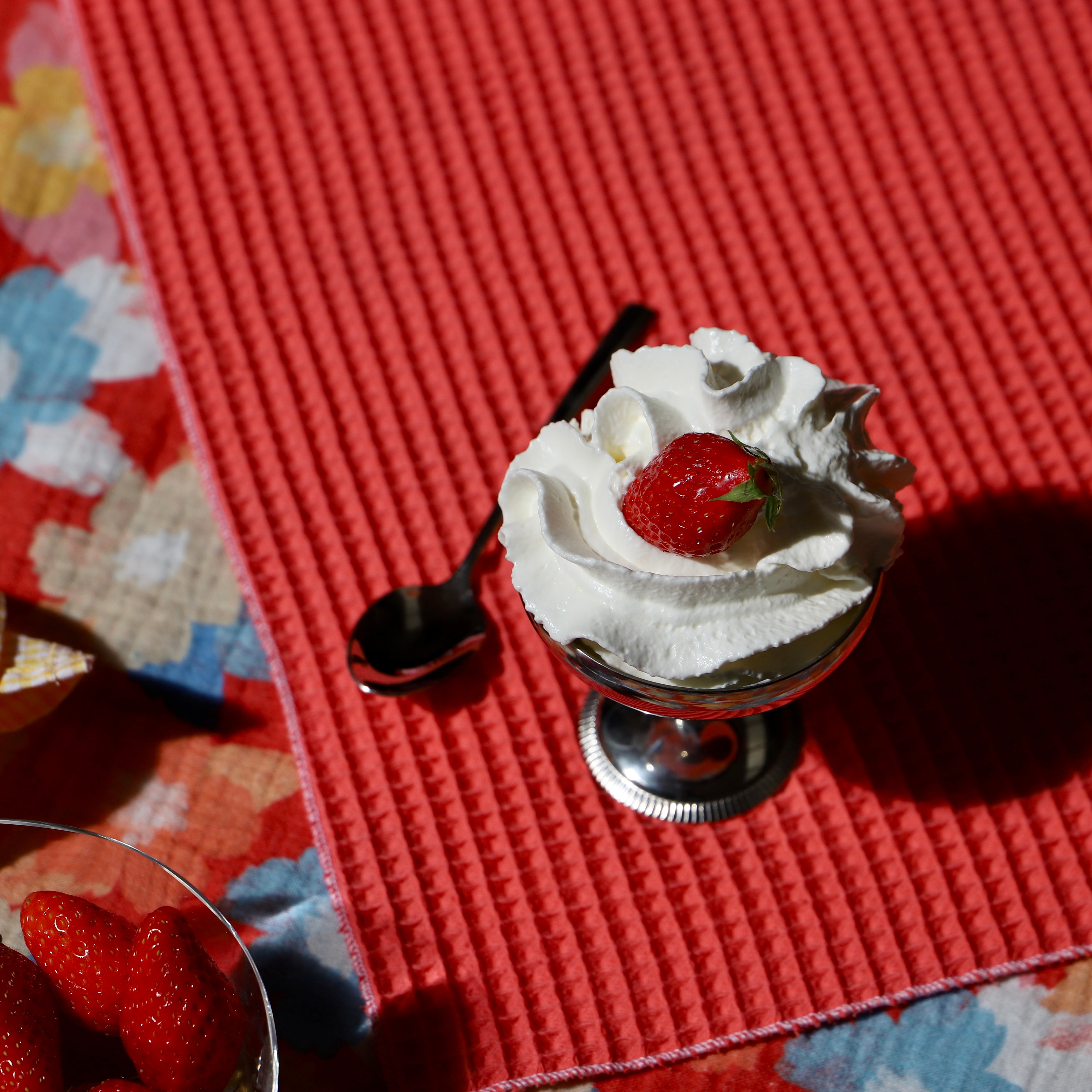 Lot de 4 sets de table uni texturé - Gaufre corail