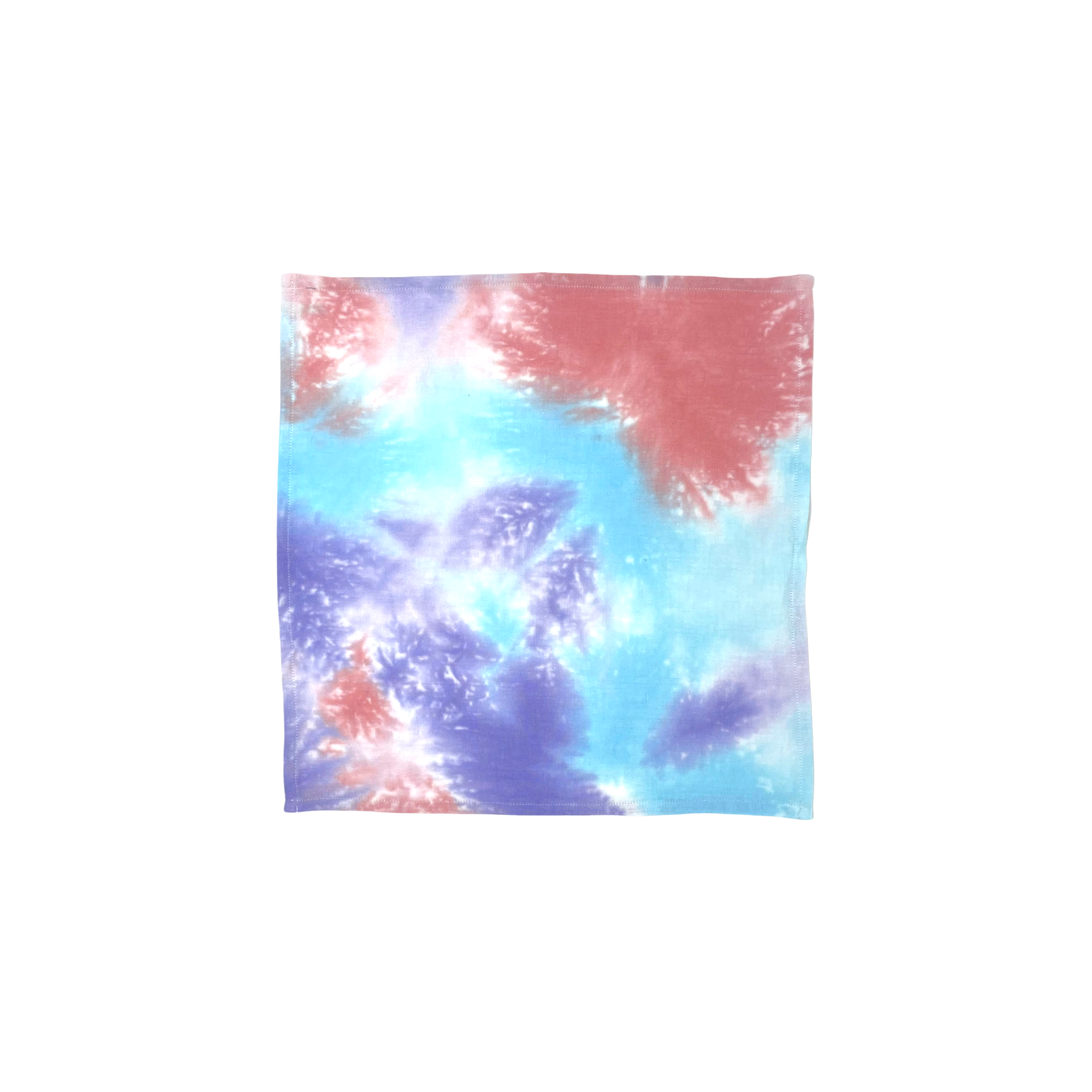 Serviette de table tie and dye mauve et bleu - Lot de 2