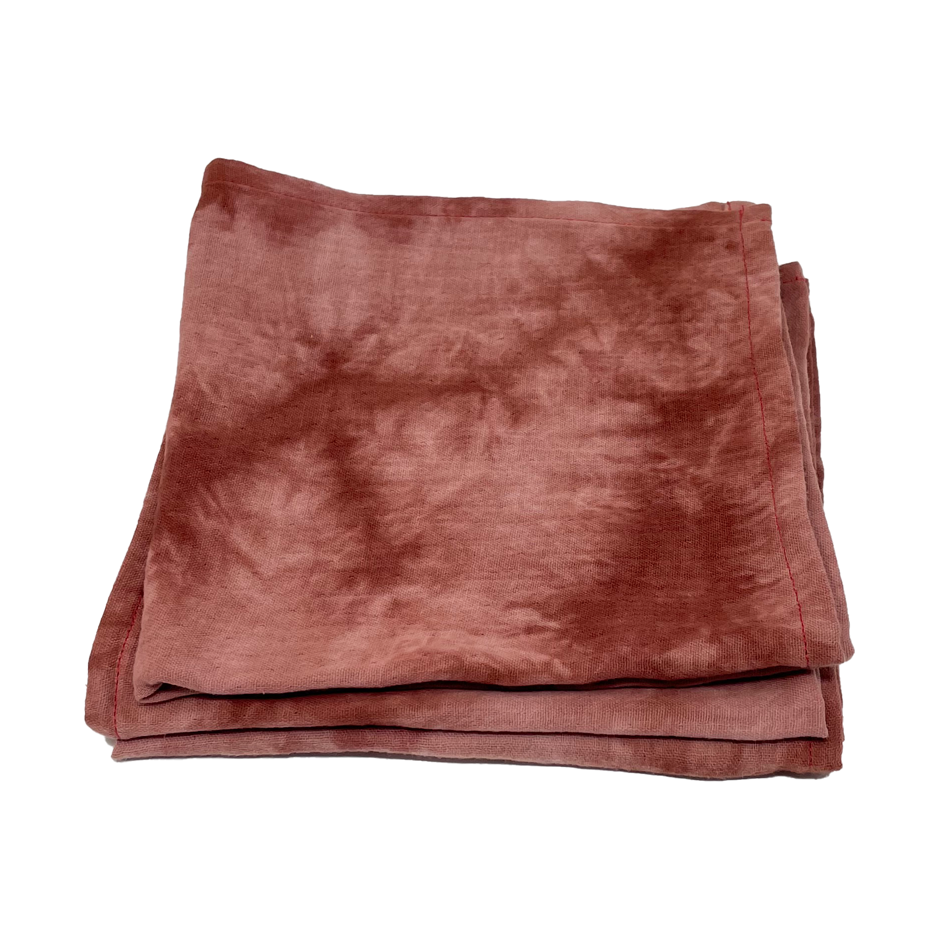 Lot de 4 serviettes tie and dye rouille en coton