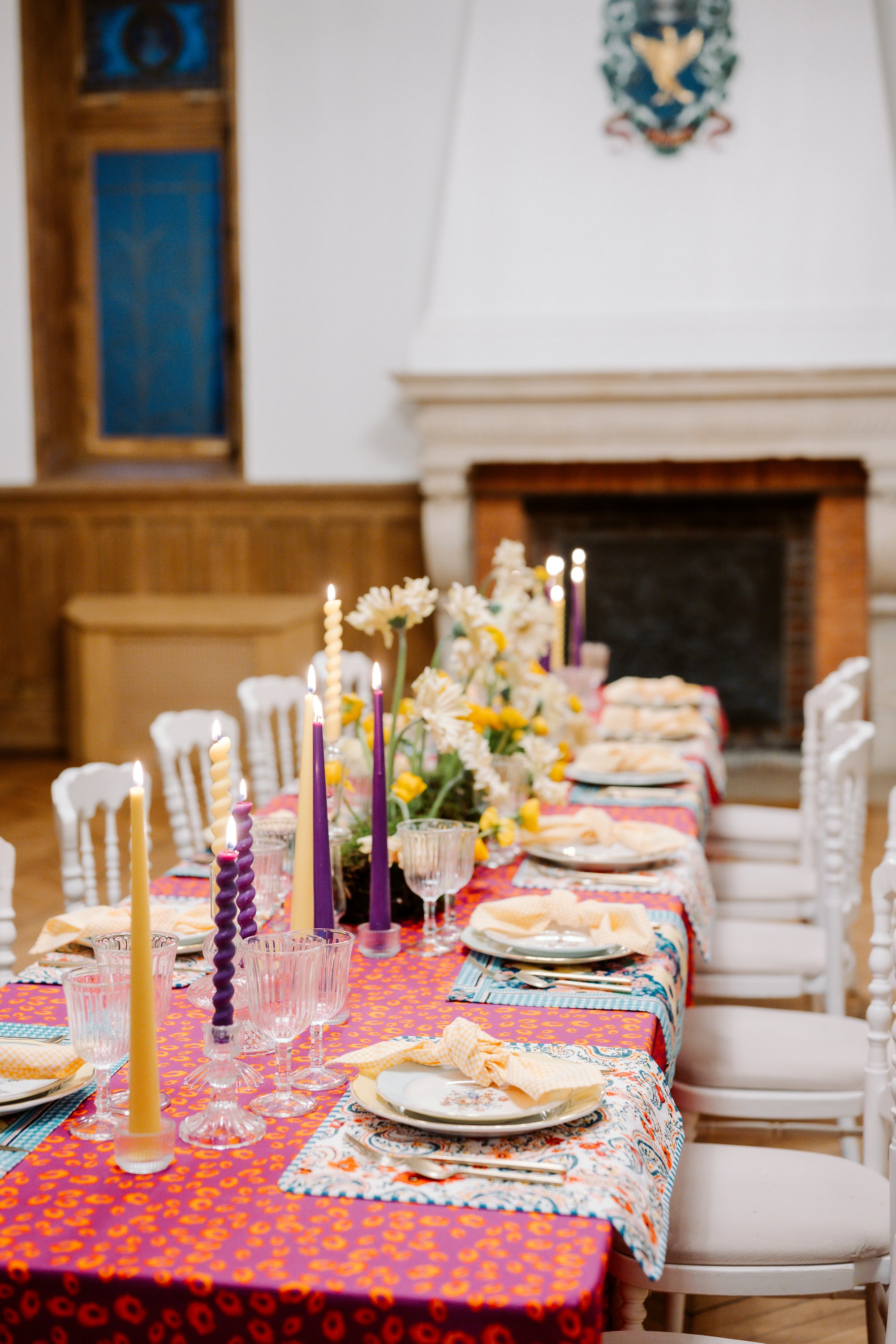 Décoration de table de mariage coloré