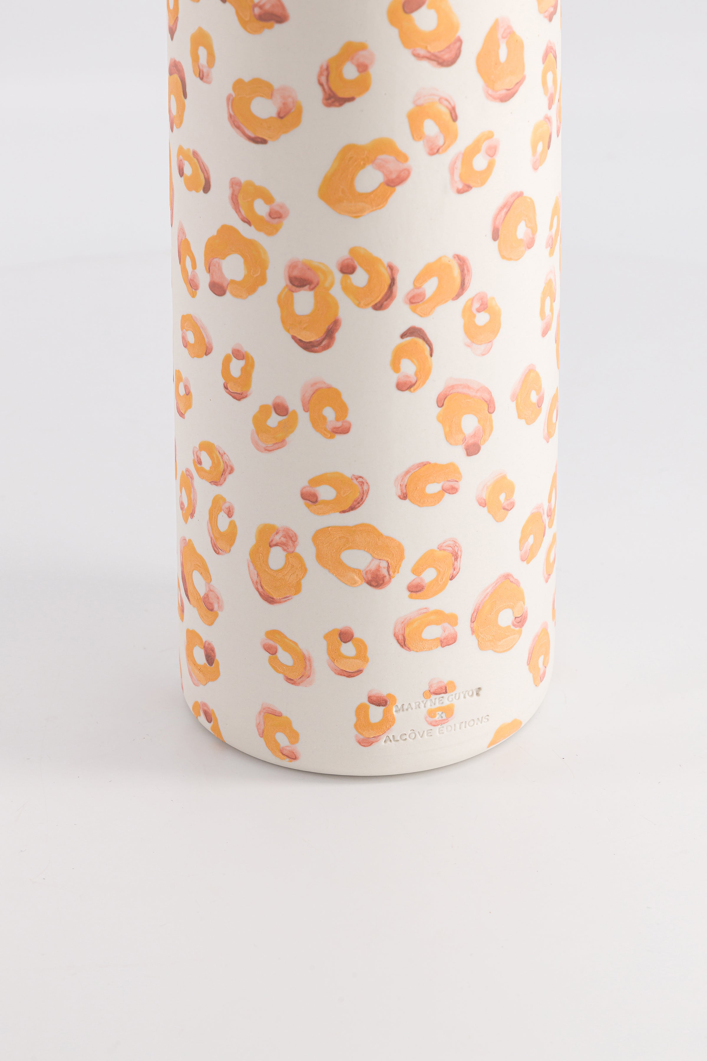 Vase haut motif léopard jaune et rose - ALMA