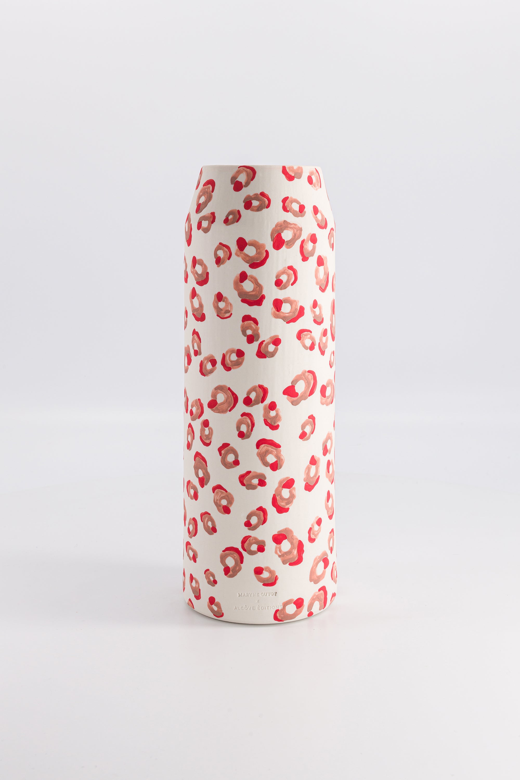 Vase haut motif léopard rouge et rose - ALMA