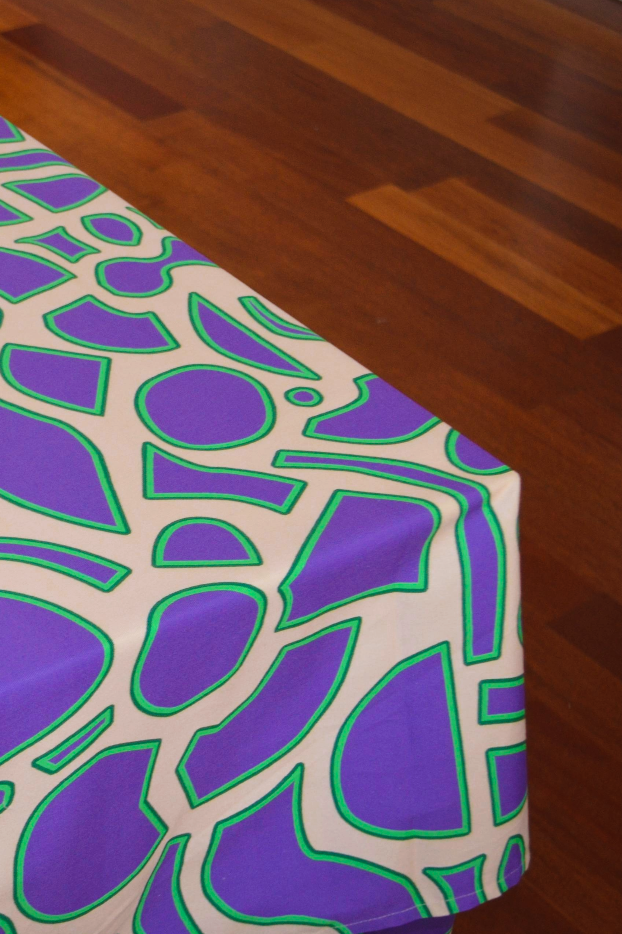 Précommande - Nappe motif big spiral violet 100% coton