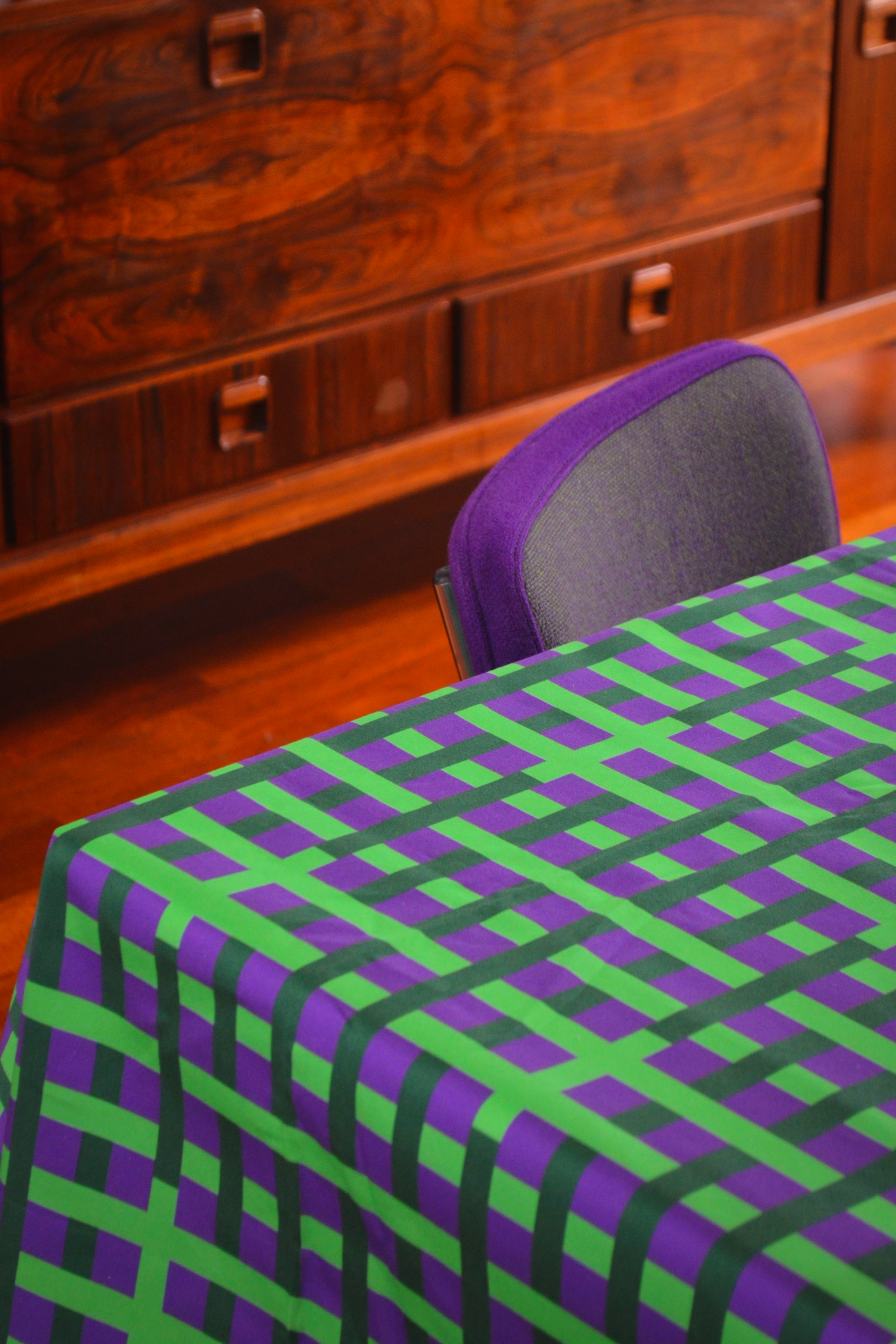 Précommande - Nappe motif carreaux néon 100% coton