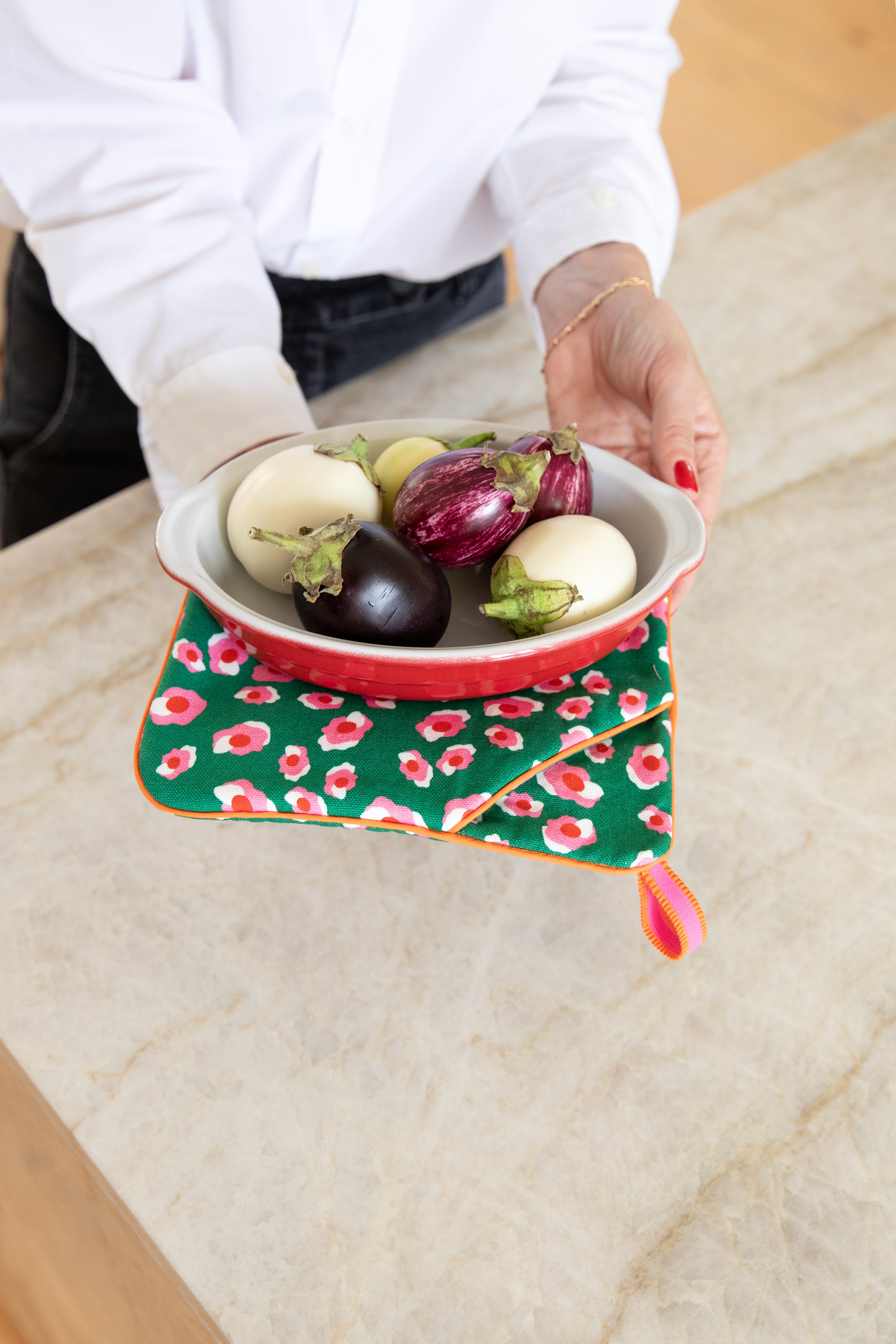 Manique de cuisine motif léopard vert