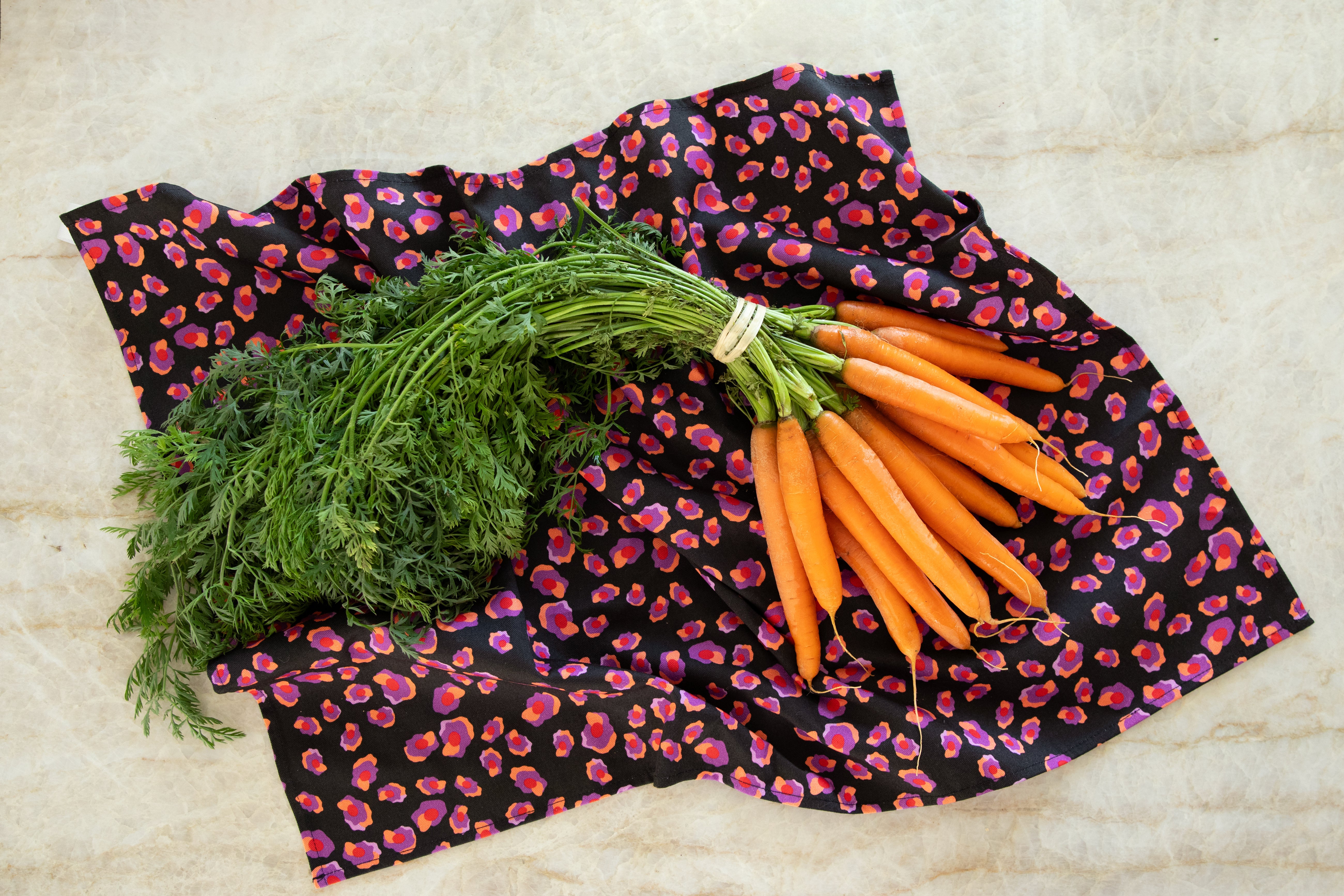 Torchon de cuisine motif léopard noir 100% coton