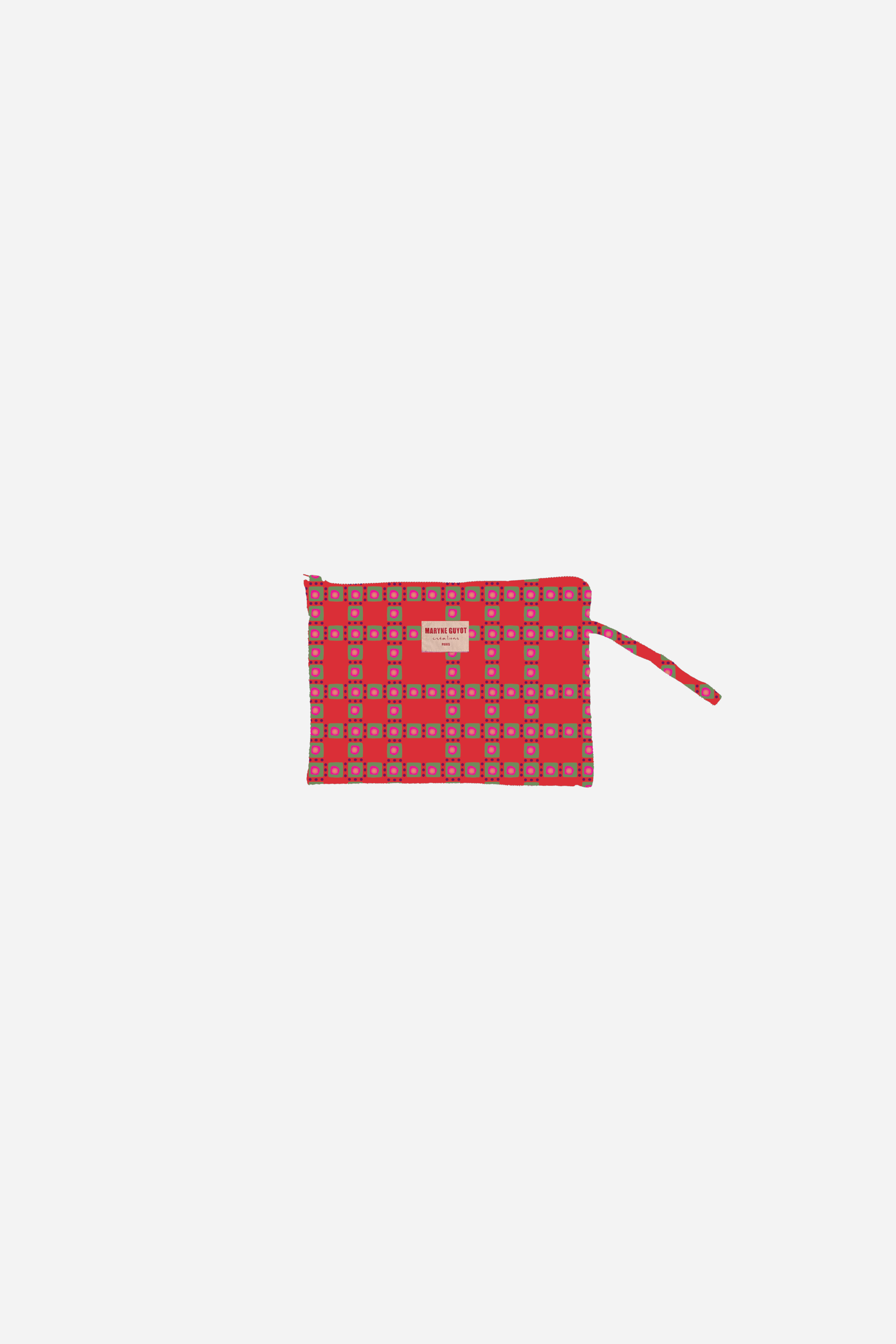 Trousse plate motif vichy vintage rouge