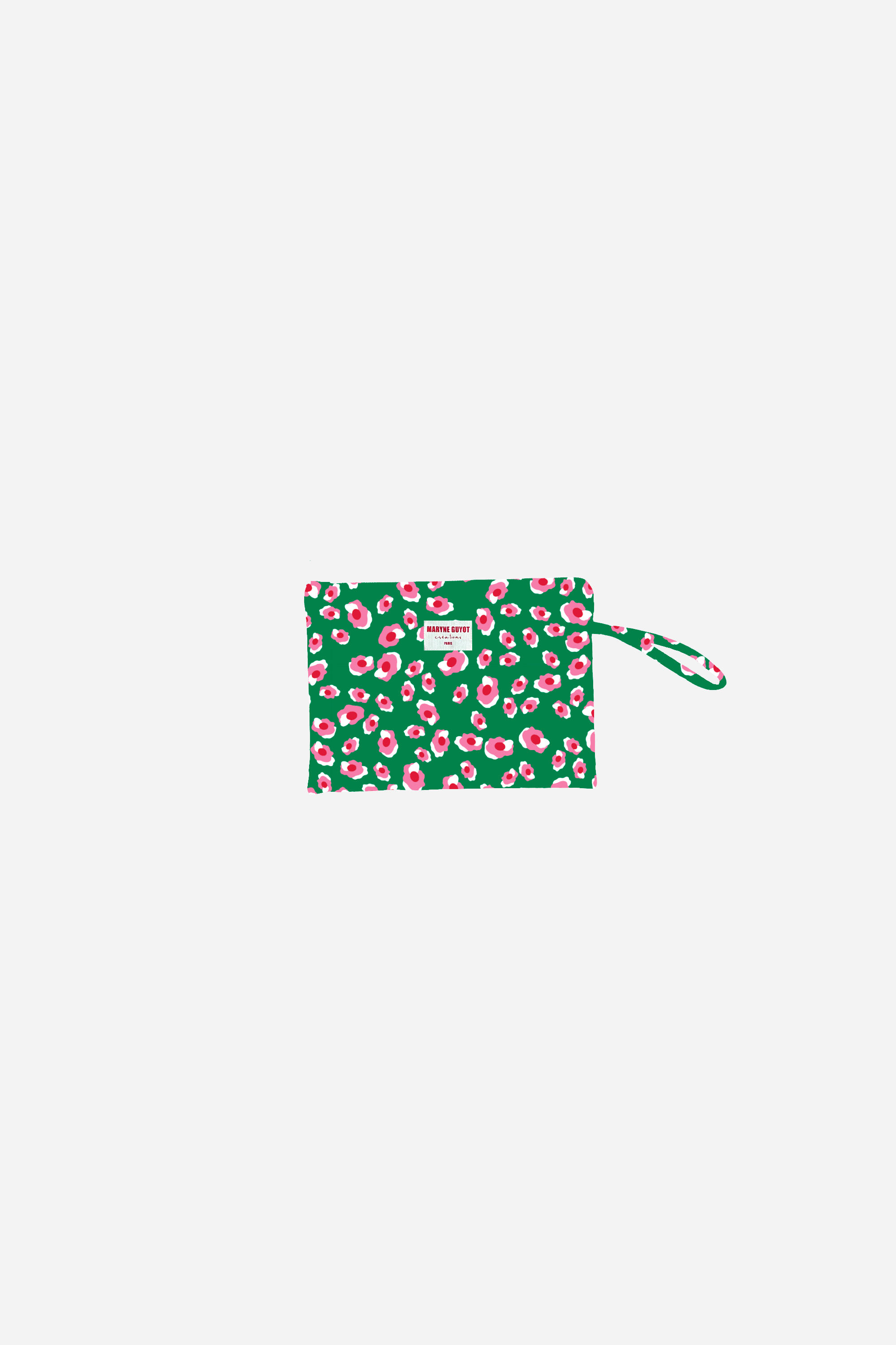 Trousse plate motif léopard vert