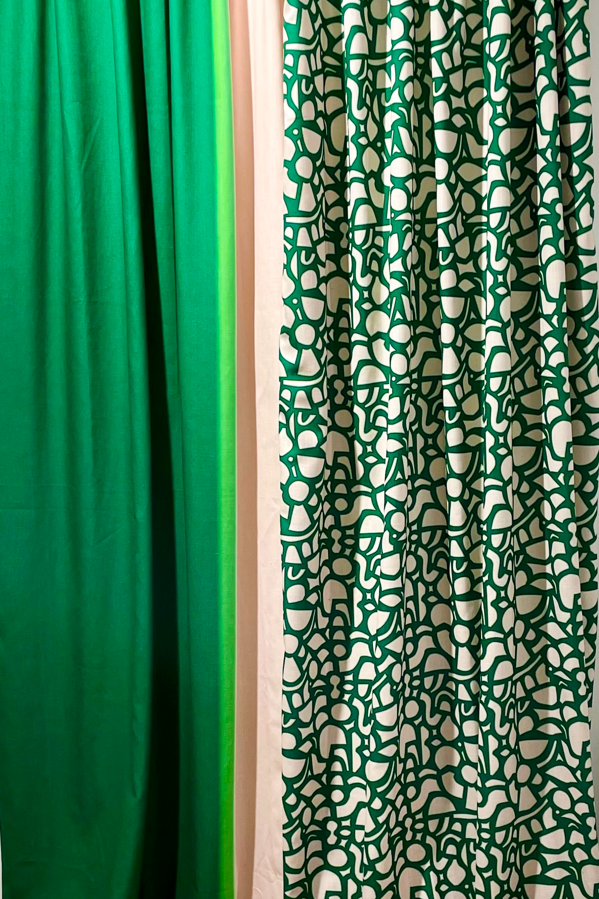 Rideau imprimé motif Gradient vert droit - ARMANCE