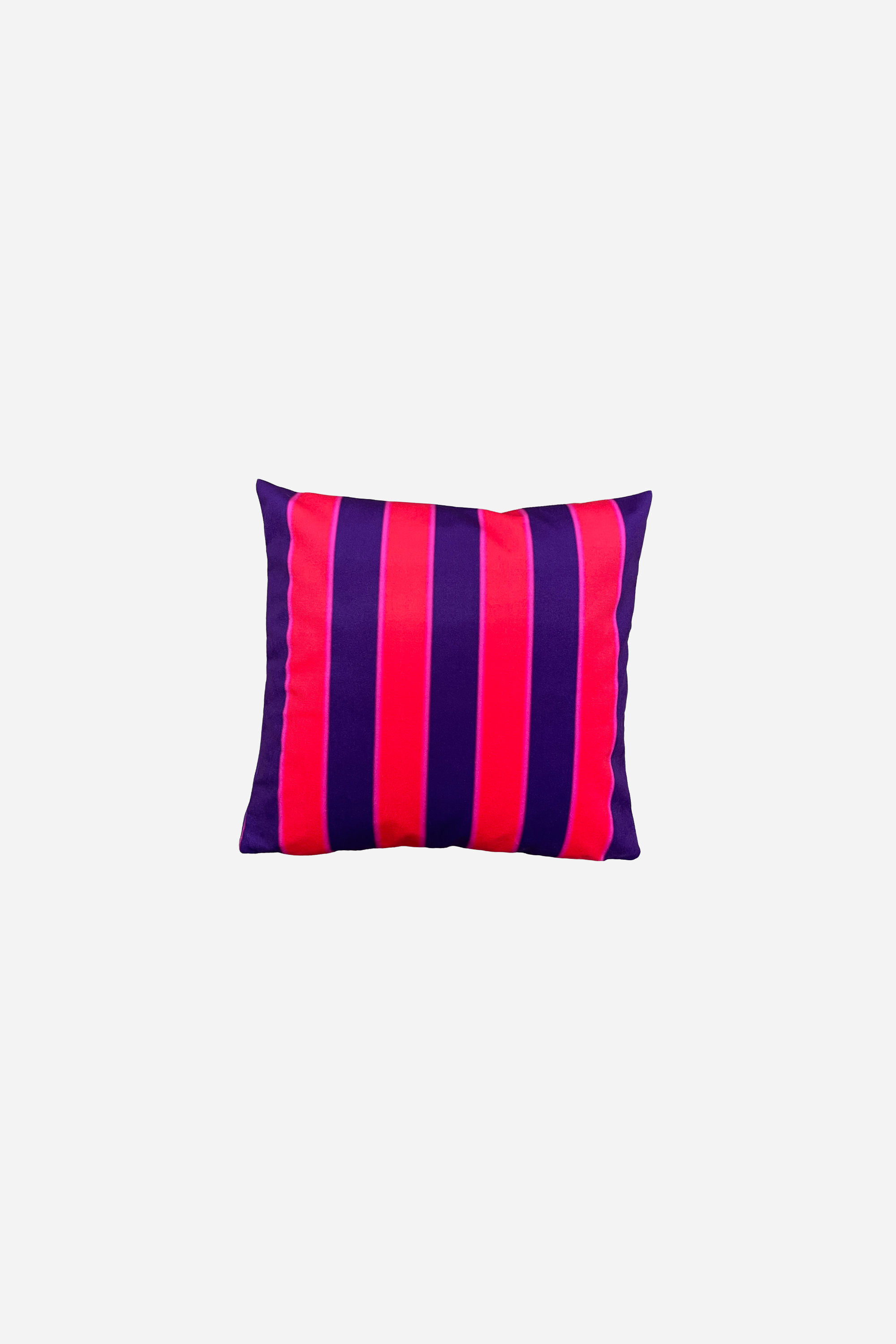 Paul - Coussin velours rayé violet et fuchsia