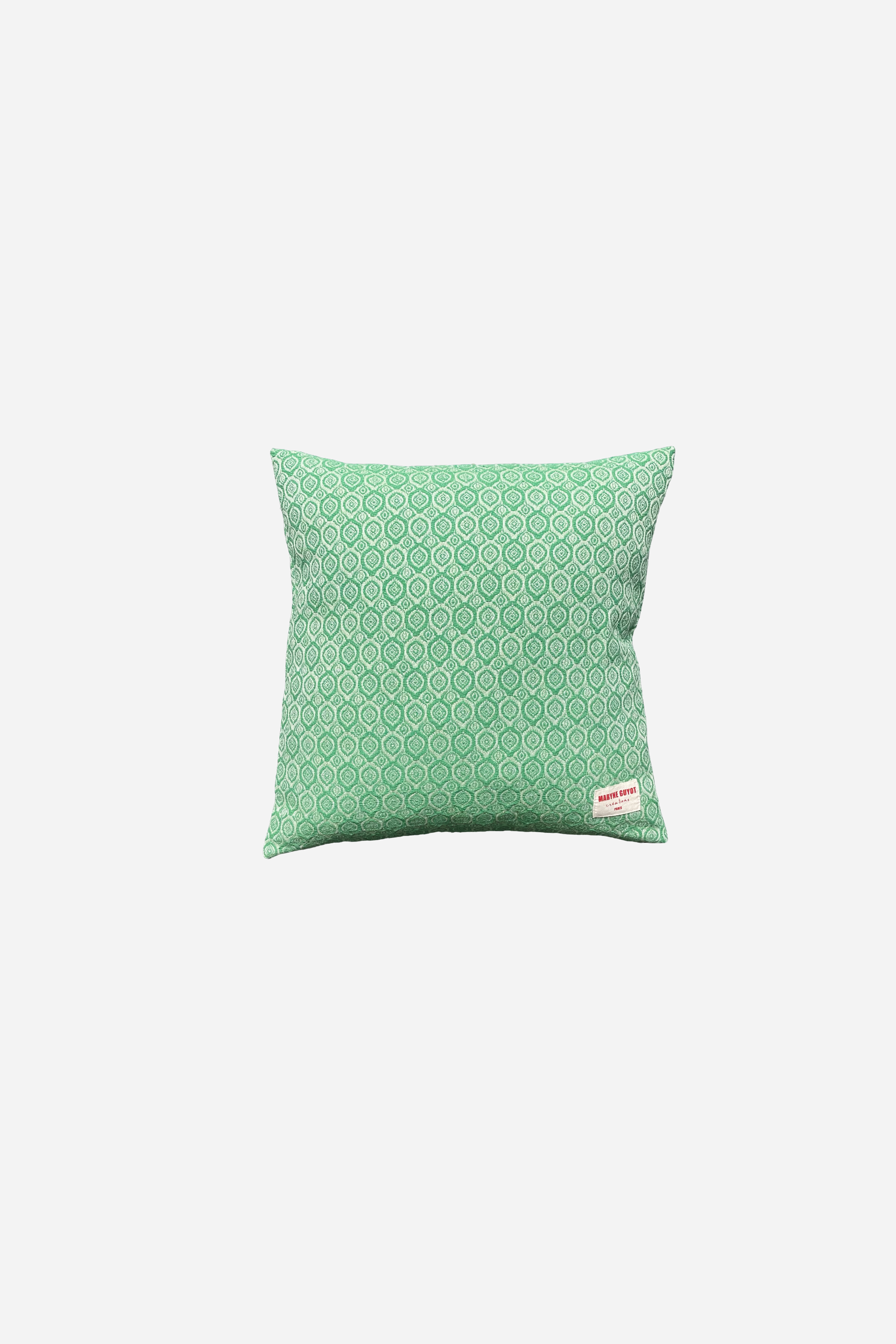 Coussin motifs jacquard vert - Nicole