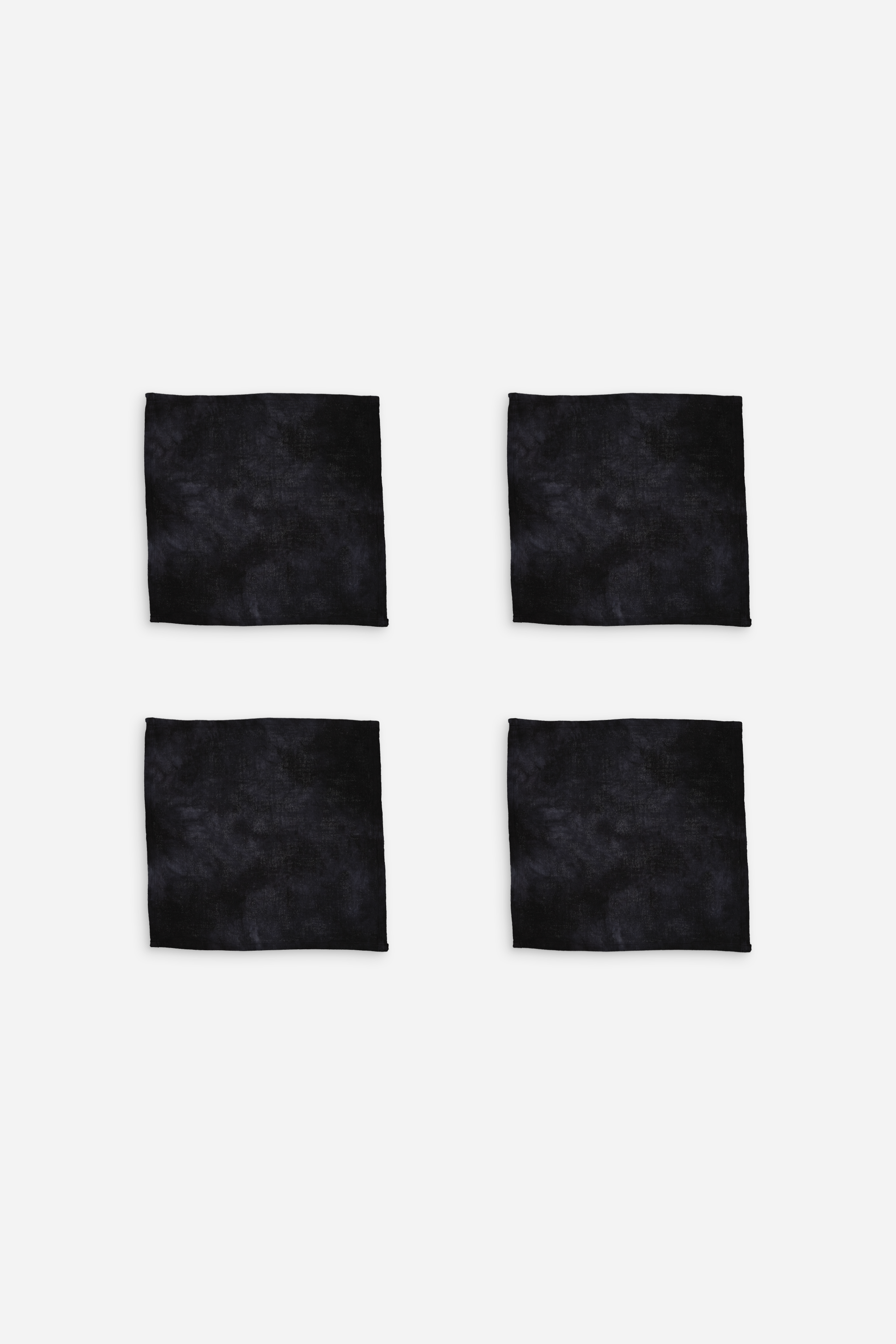 Lot de 4 serviettes tie and dye noir en coton