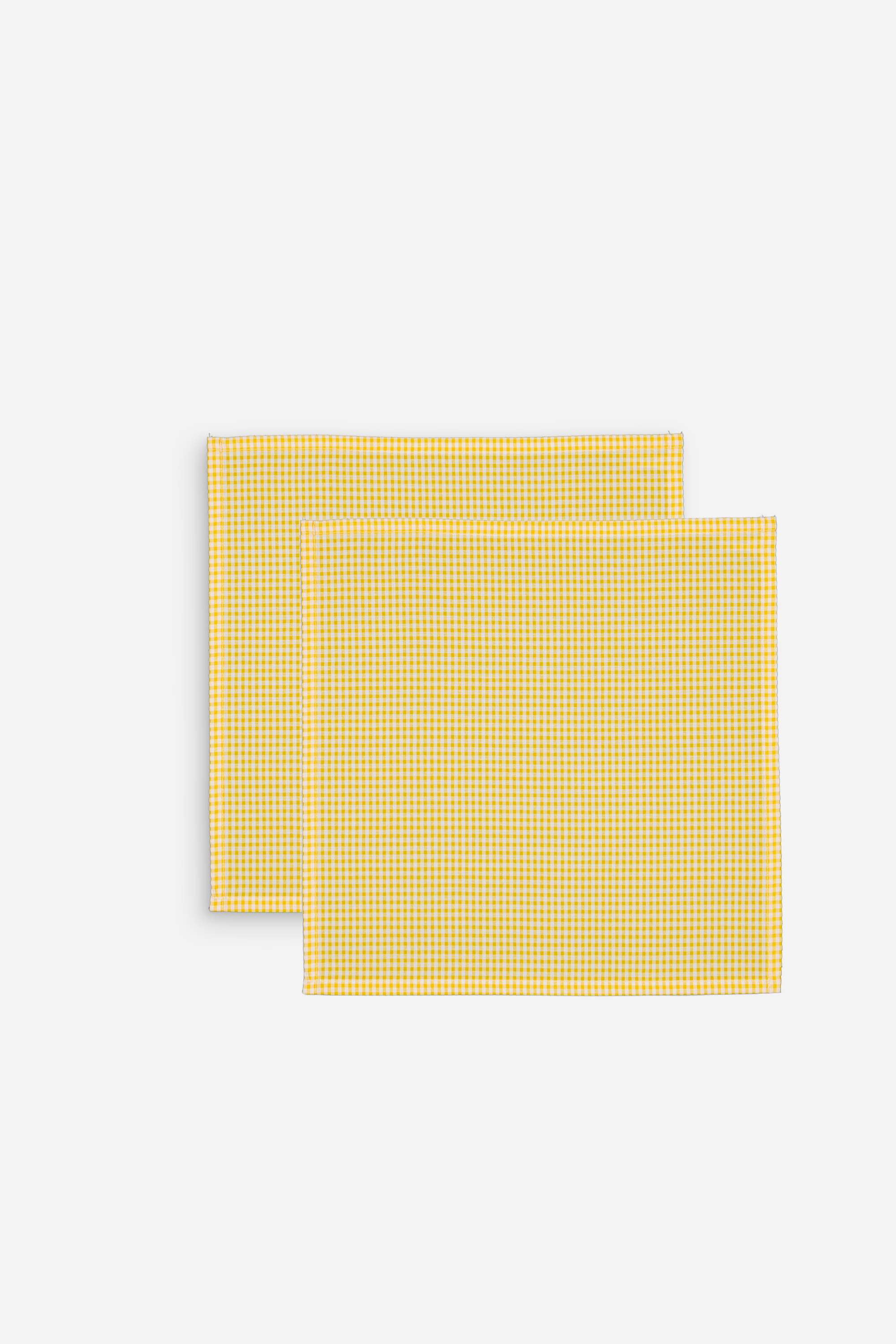 Serviette de table petit vichy jaune - Lot de 2