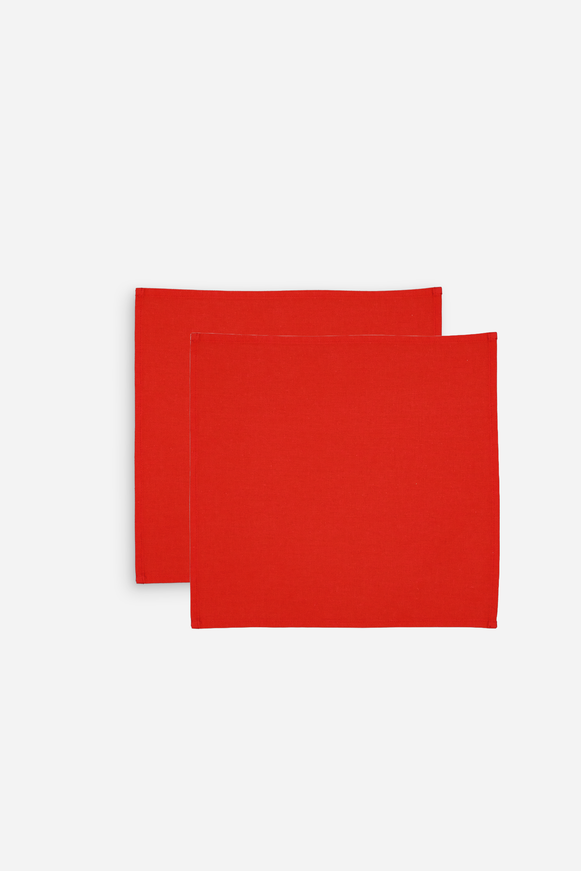 Serviette de table coton-lin rouge vif - Lot de 2