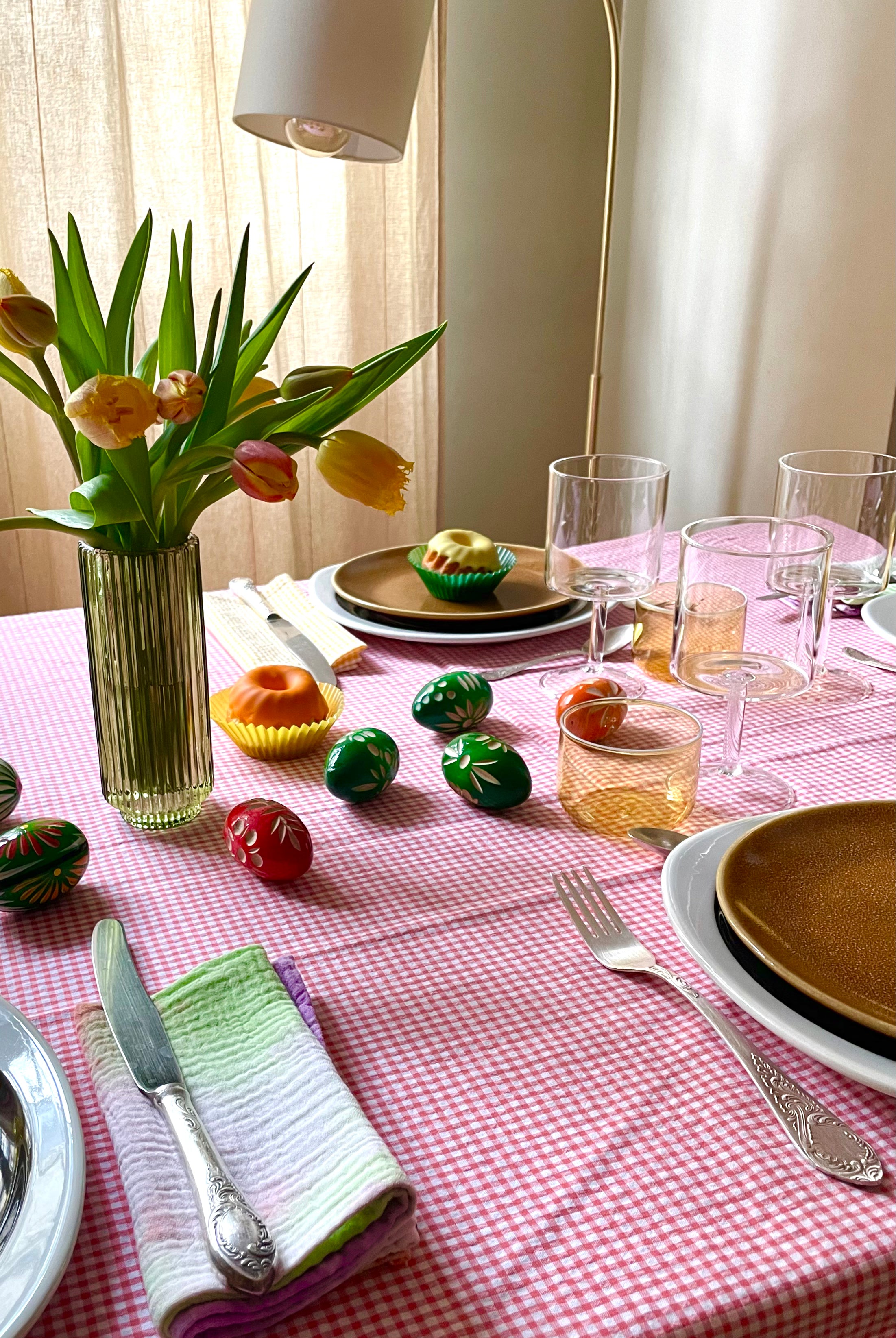 Nappe vichy corail - Corail