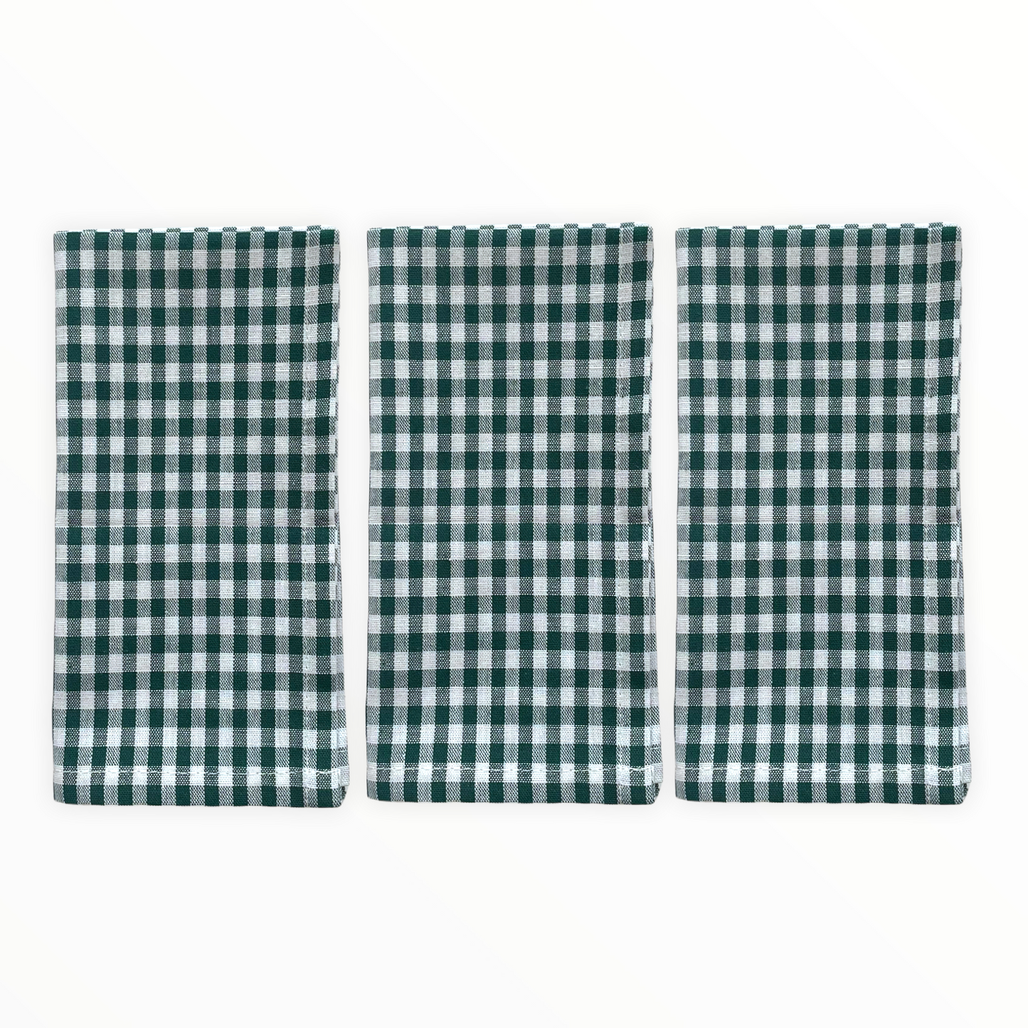 Lot de 6 serviettes de table vichy vert en coton - Santini